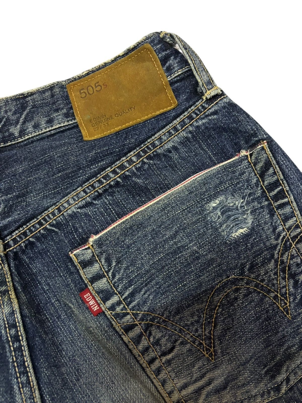 Edwin Vtg Edwin Japan 505 Selvedge Distressed Jeans Size US 28 / EU 44 - 10 Thumbnail