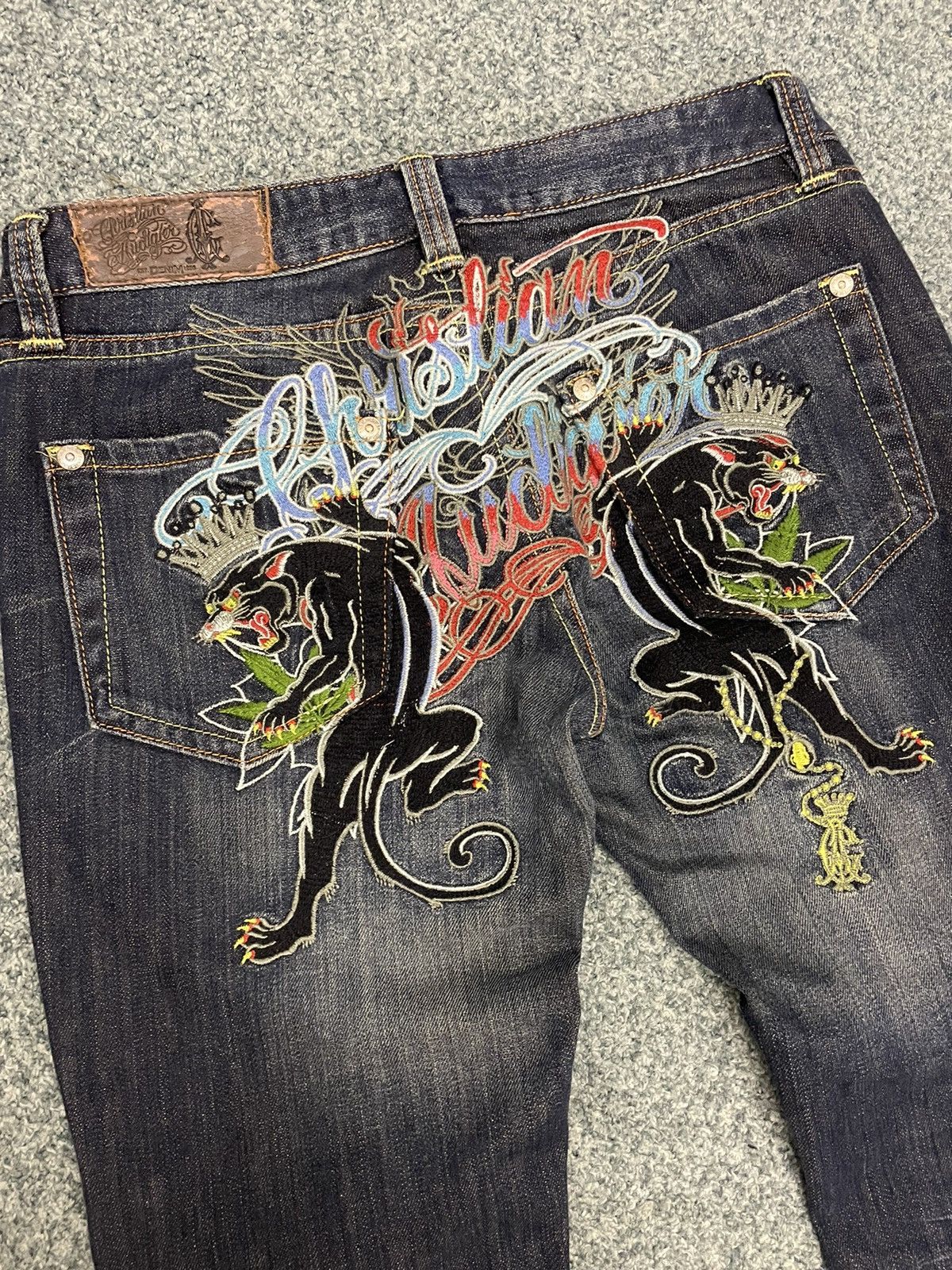 Christian Audigier Christian Audigier embroidered jaguar jeans Size US 31 - 3 Thumbnail