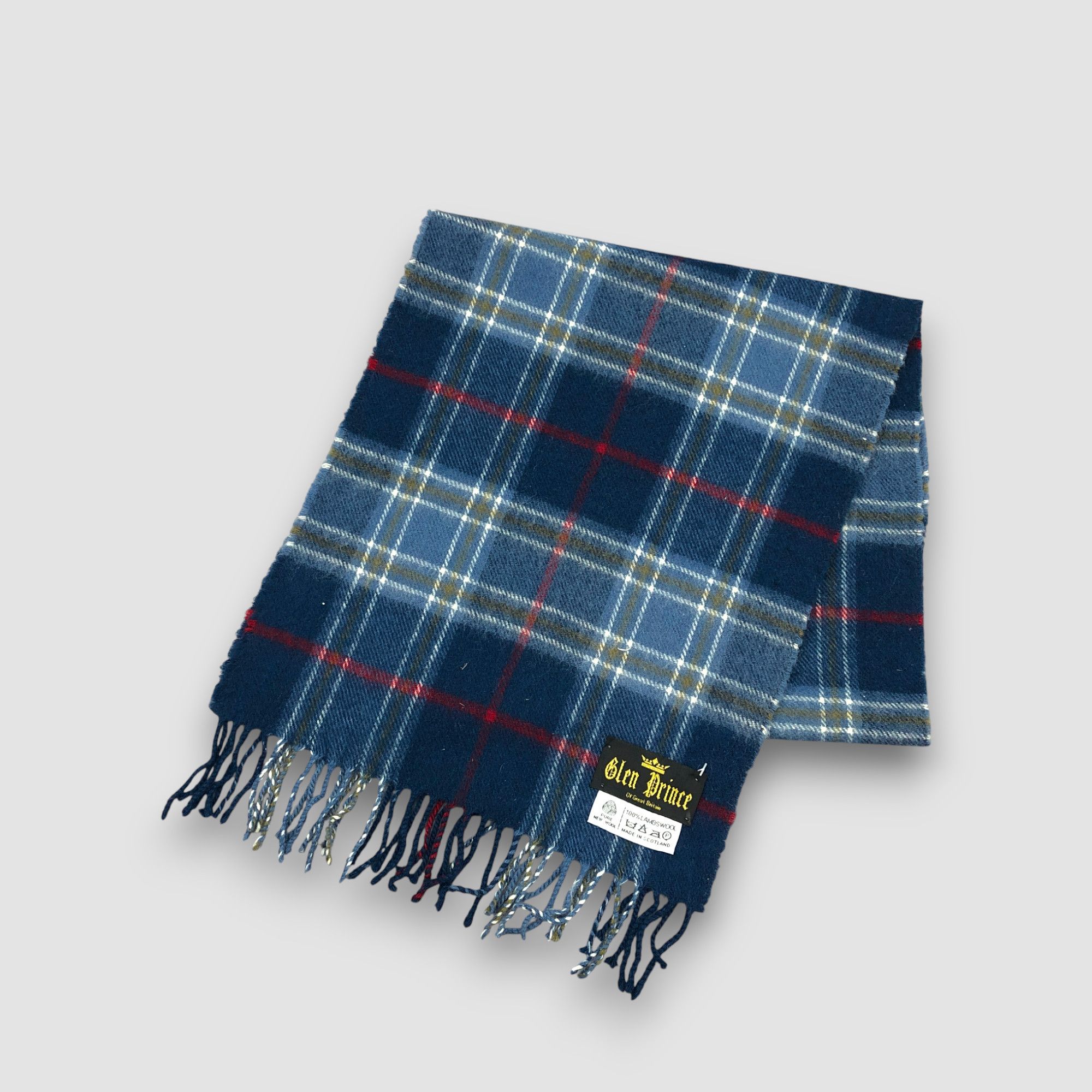 Japanese Brand Vintage Y2K Glen Prince Scarf Muffler Tartan Wool Scarves Size ONE SIZE - 3 Thumbnail
