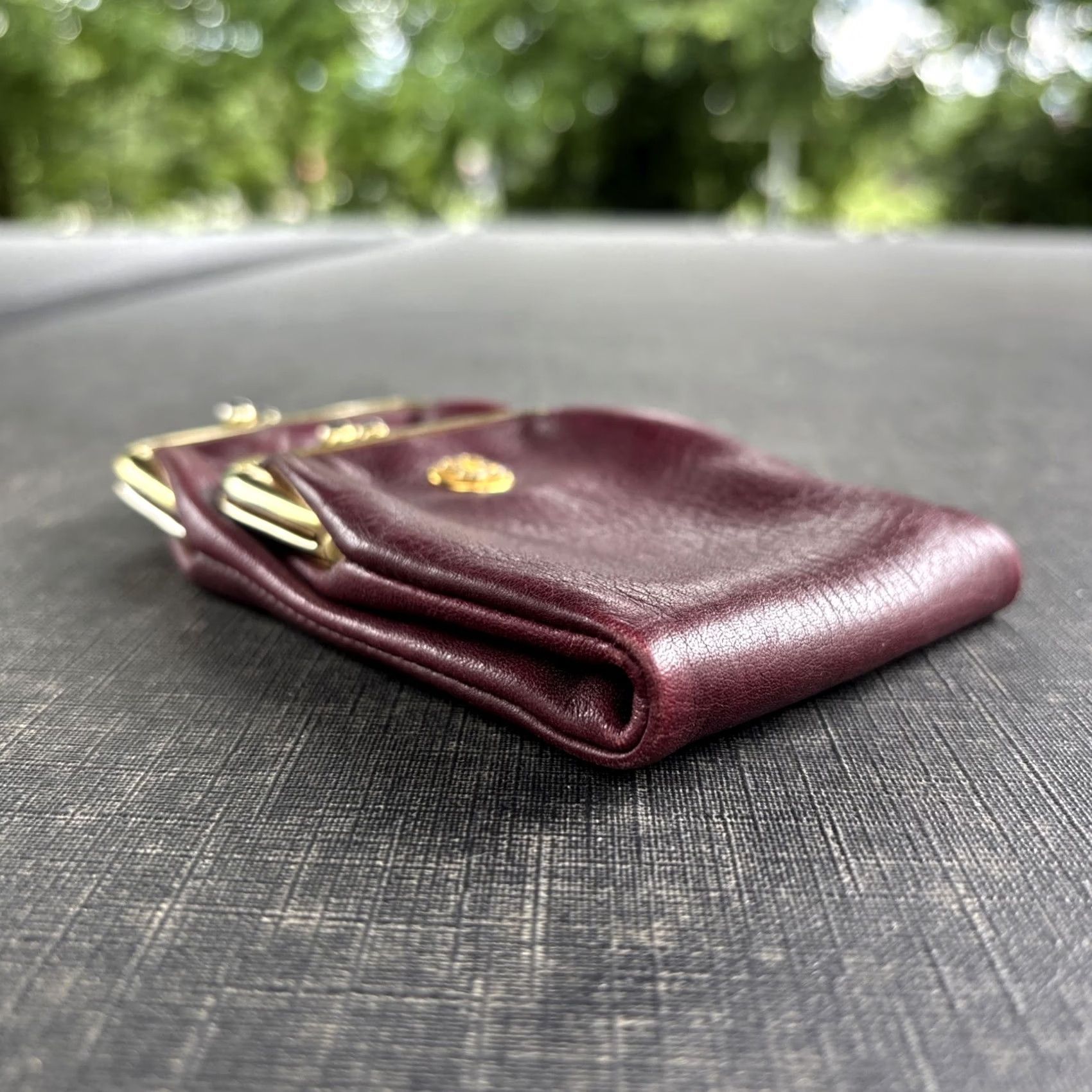 Bosca Bosca Double Kiss Lock Coin Pouch Purse Full Grain Leather USA MADE Burgundy Wallet Women Bag United States Coin Purse Size ONE SIZE - 6 Thumbnail