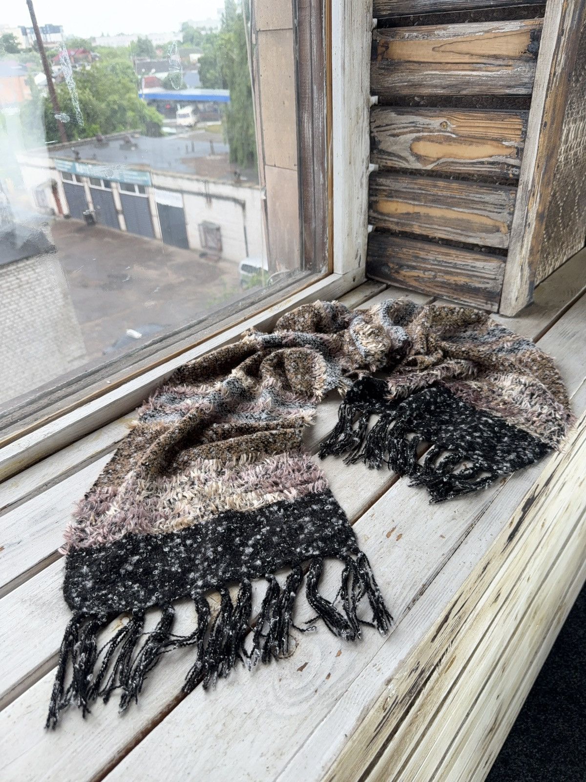 Japanese Brand × Vintage 90s Designer Japanese style fuzzy mohair scarf vintage y2k Size ONE SIZE - 1 Thumbnail
