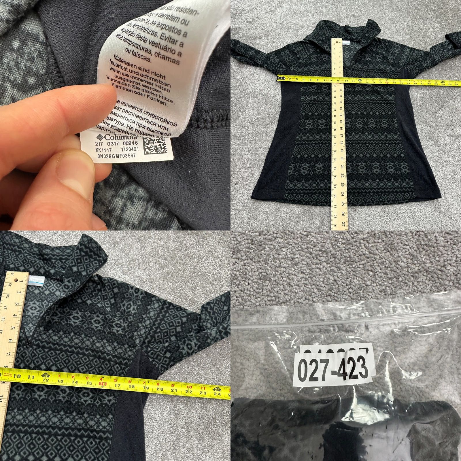 Vintage Columbia Jacket Womens L Black Geometric 1/4 Zip Outdoor Modern Indoor Seasonal Size L / US 10 / IT 46 - 8 Thumbnail