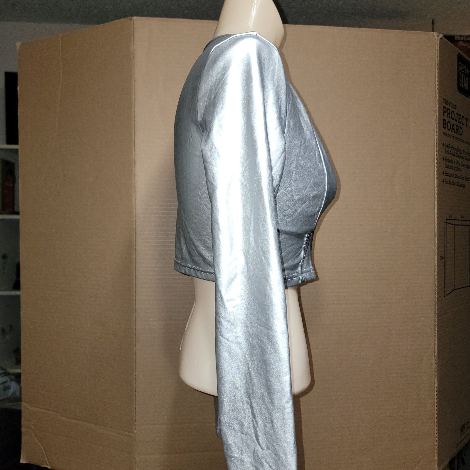 Other Long Sleeve Silver Crop Dance Jacket - Size Small Size S / US 4 / IT 40 - 2 Thumbnail
