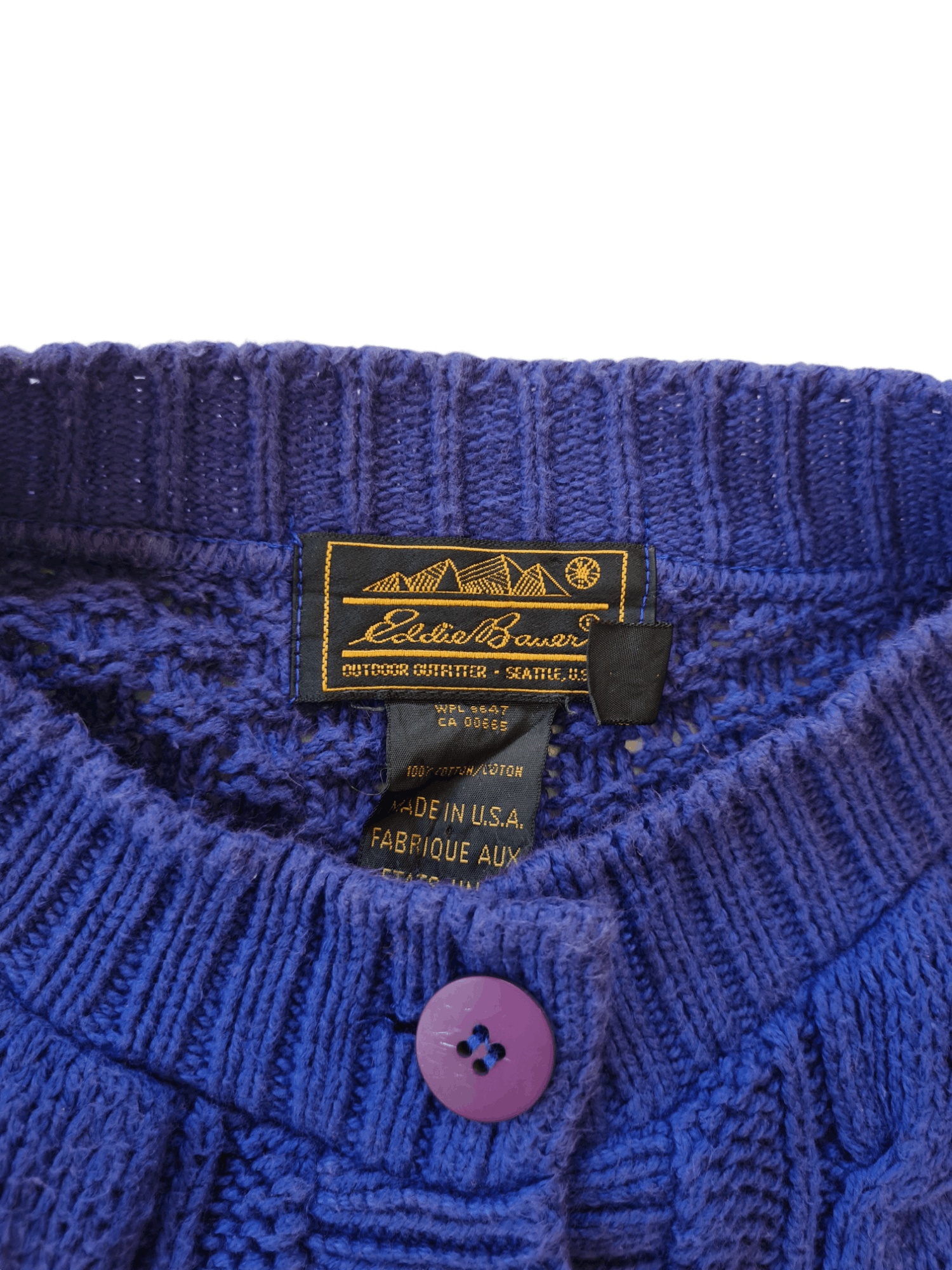 Eddie Bauer × Japanese Brand × Vintage VTG Eddie Bauer Cardigan Blue USA Size US M / EU 48-50 / 2 - 6 Thumbnail