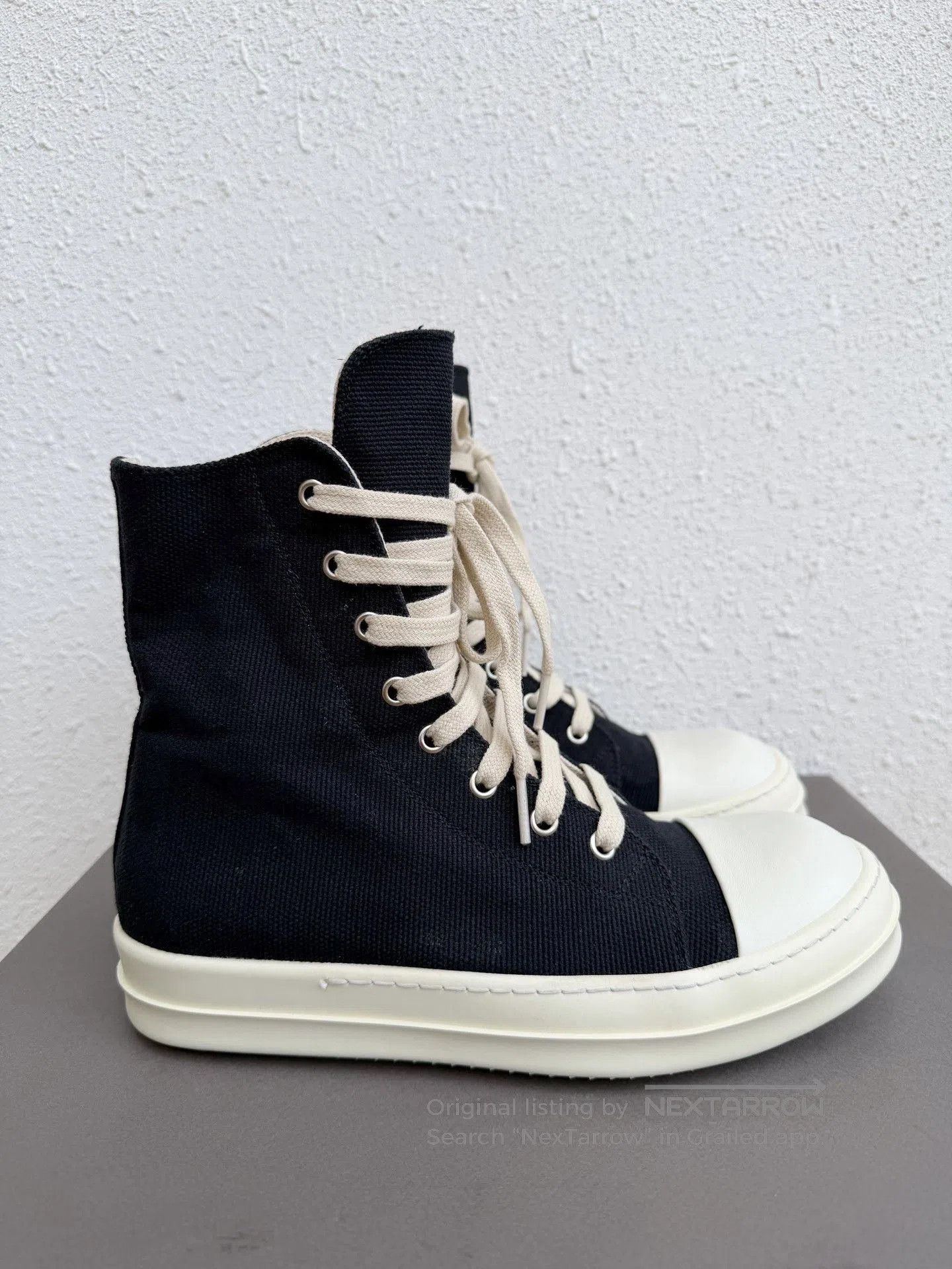 Rick Owens Drkshdw Rick Owens DRKSHDW High-Top Canvas Shoes. Size US 7 / IT 37 - 1 Thumbnail