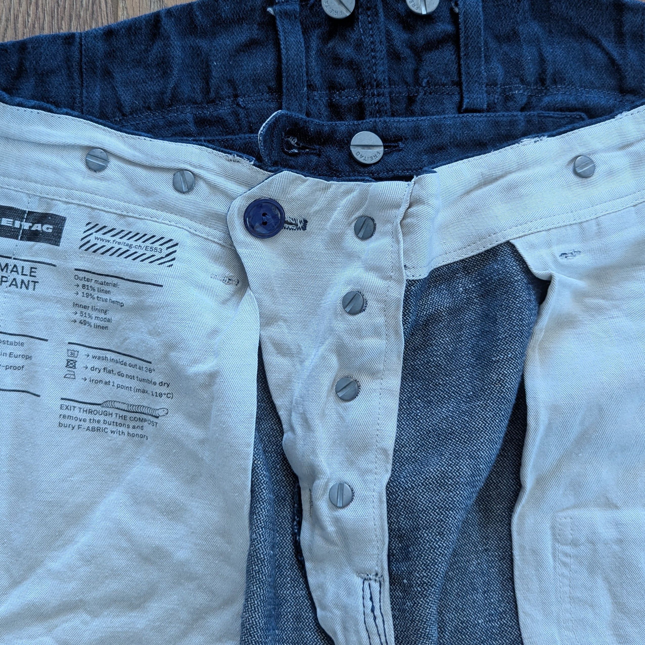 Freitag FREITAG E553 Male Work Pant Linen W33 L32 Japanese Style Size US 33 - 13 Thumbnail