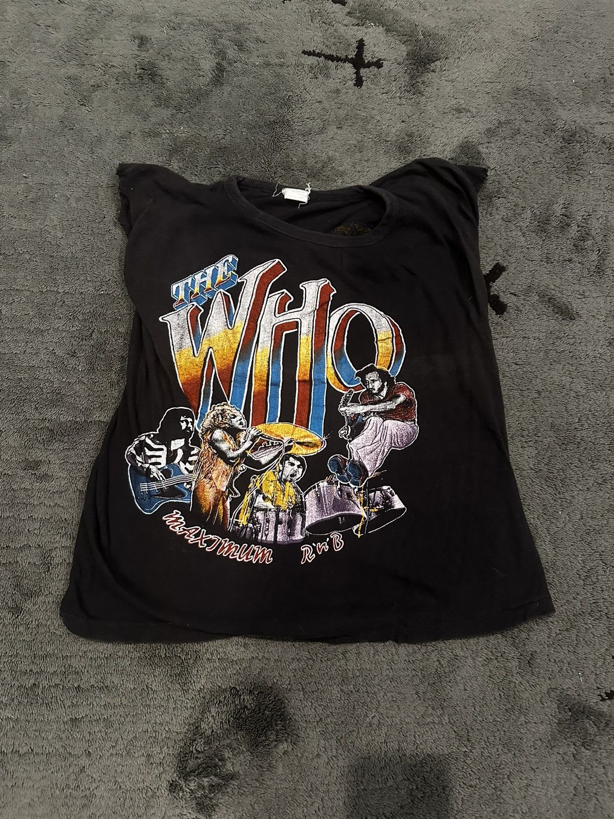 Band Tees × Vintage Vintage 80’s The Who “ Maximum R&B Cut Sleeve T Shirt Size US S / EU 44-46 / 1 - 1 Thumbnail