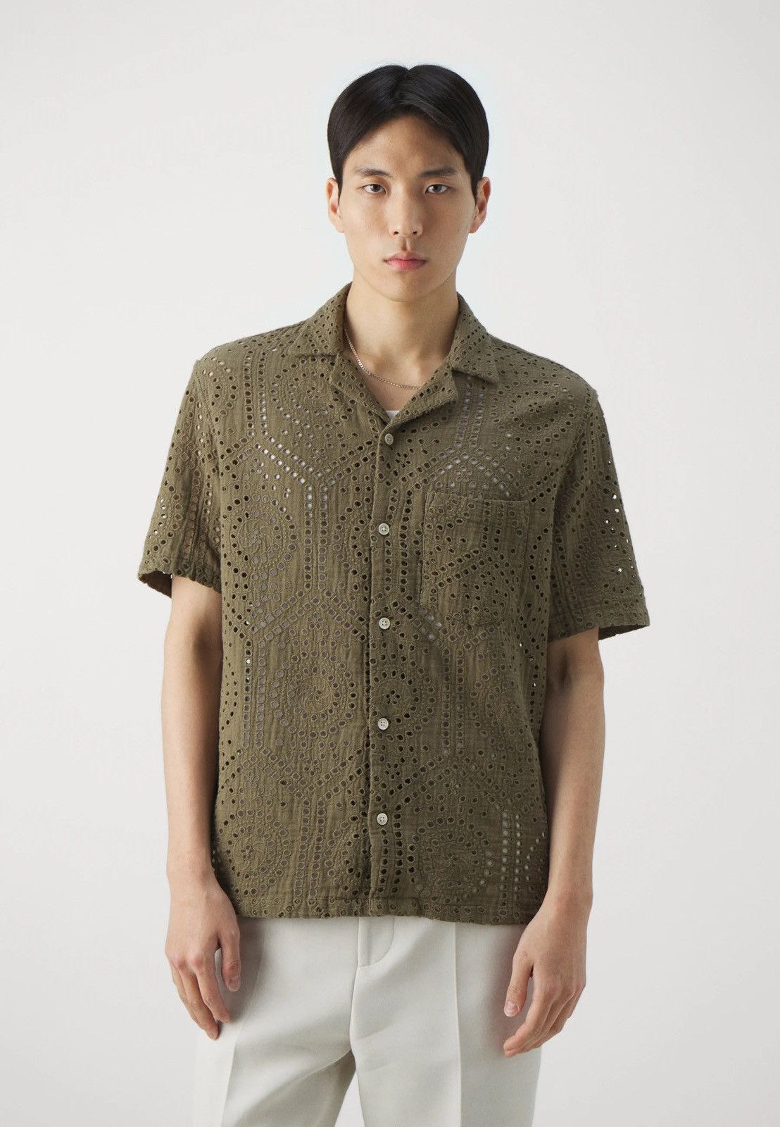 Allsaints !DS! SS23 Allsaints Pueblo SS Laser Swamp Green Shirt Size US M / EU 48-50 / 2 - 1 Thumbnail