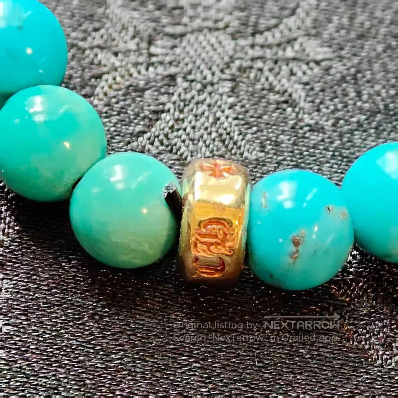 Chrome Hearts Chrome Hearts 22K Gold Turquoise Bracelet. Size ONE SIZE - 3 Thumbnail