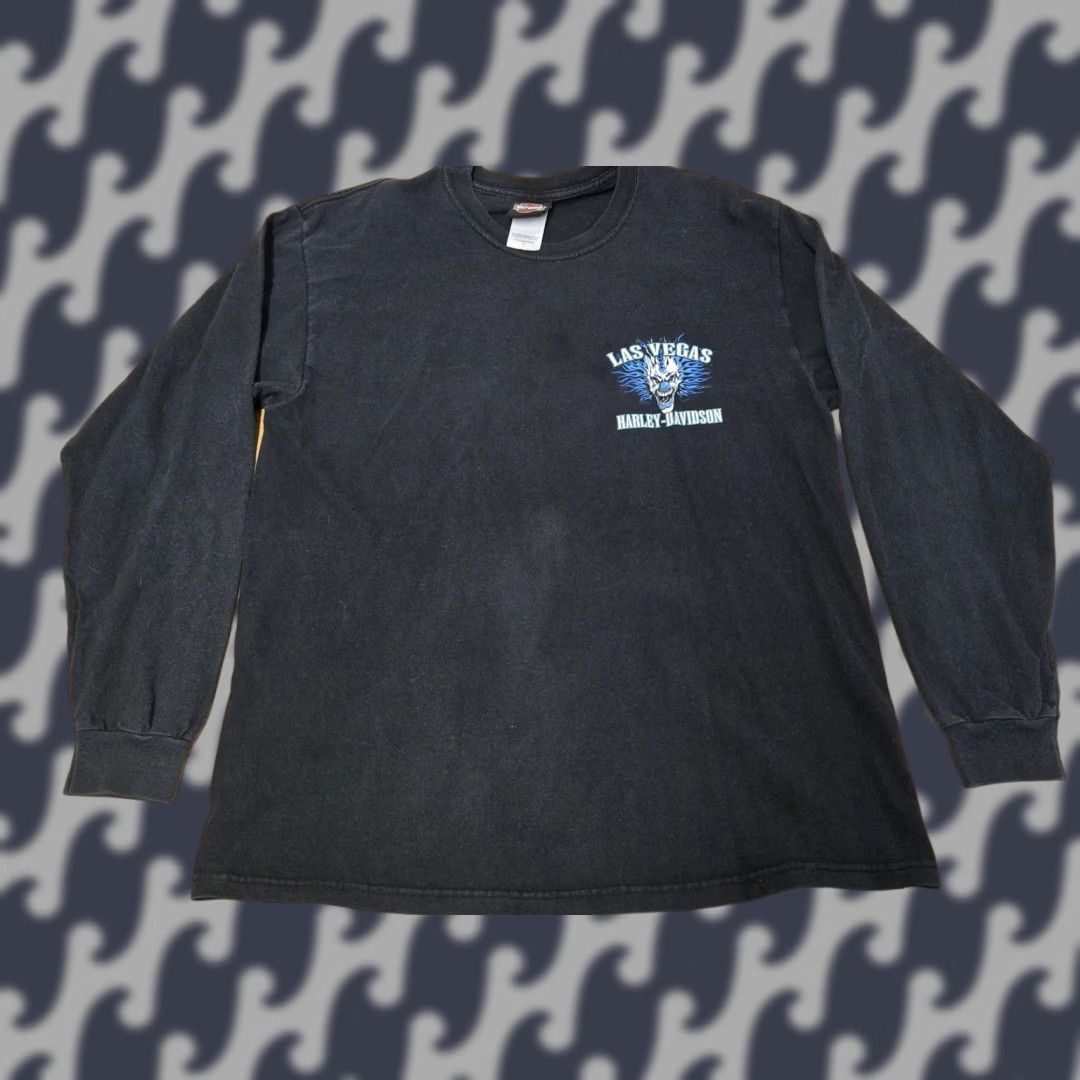 Harley Davidson Harley-Davidson Shirt Mens Large Black Las Vegas Clown Graphic Long Sleeve 2007 USA Size US L / EU 52-54 / 3 - 1 Thumbnail