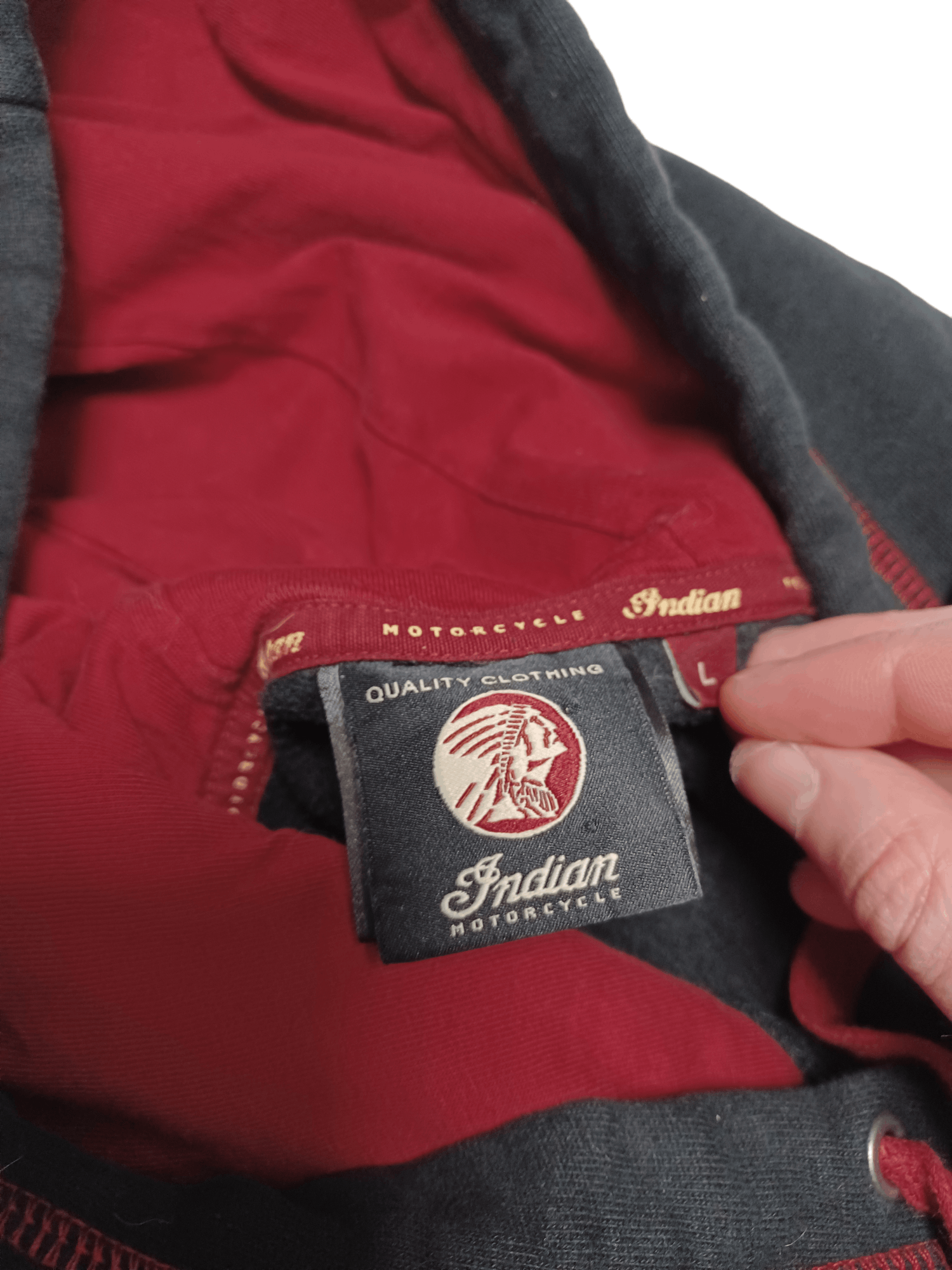 Indian Motorcycle Indian Motercycles big embroidered logo sweatshirt on fleece Size US L / EU 52-54 / 3 - 6 Thumbnail