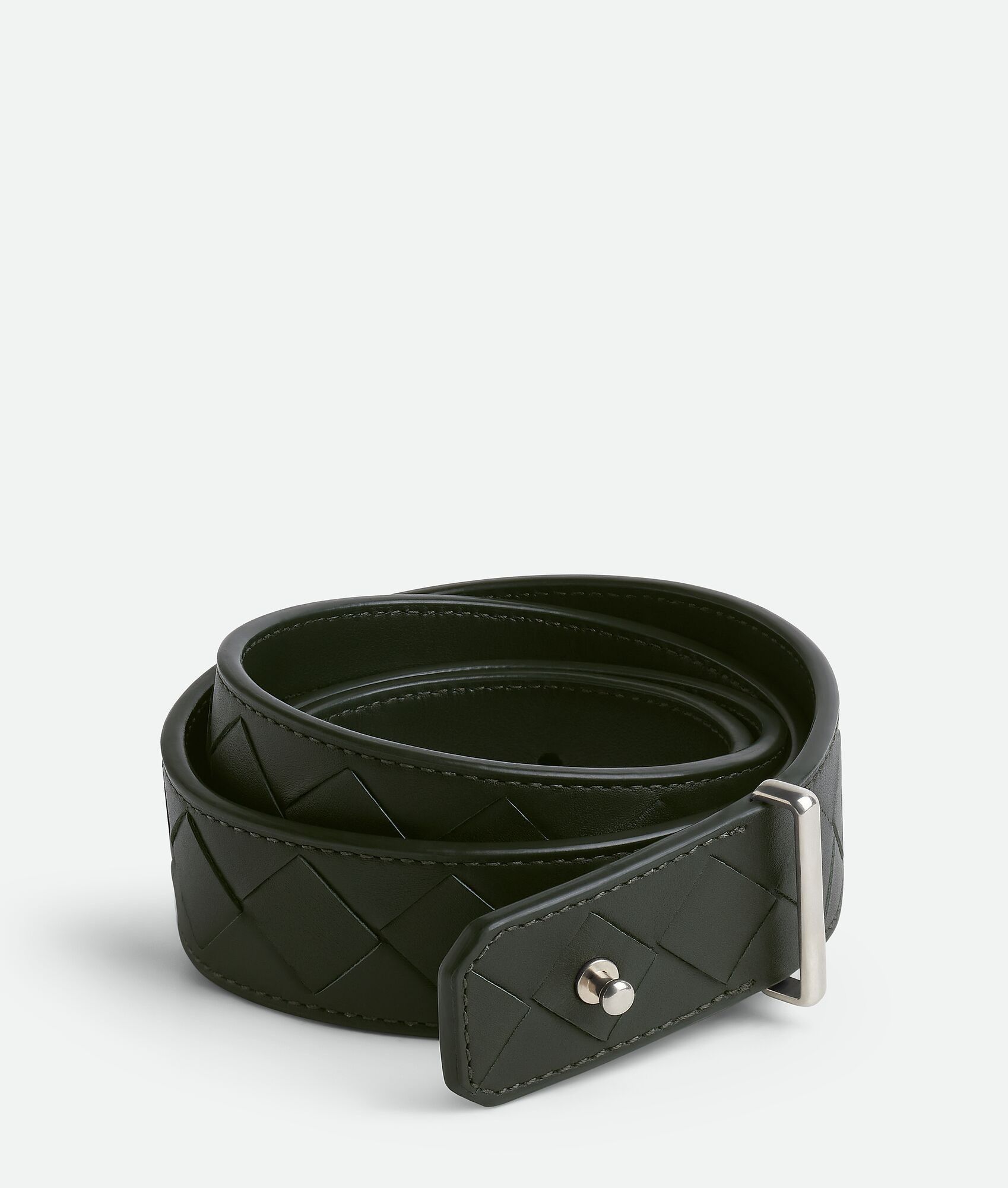 Bottega Veneta o1w1db10925 Size: 95 / Intrecciato Pin Belt in Inkwell Size 38 - 1 Thumbnail