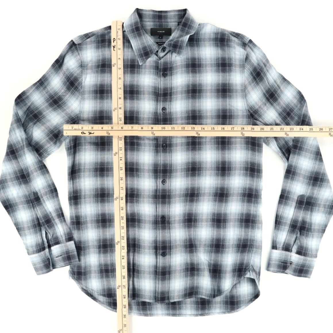 Vince Vince. Shirt Button Up Plaid Long Sleeve Classic Fit Men's M Multi-Colored Size US M / EU 48-50 / 2 - 3 Thumbnail