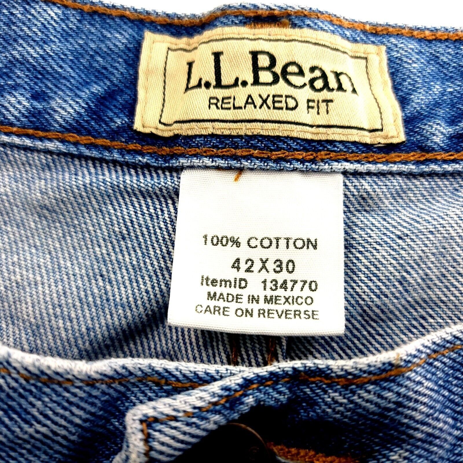 L.L. Bean L.L. Bean Relaxed Fit Light Wash Blue High Rise Denim Jeans Size US 42 / EU 58 - 6 Thumbnail