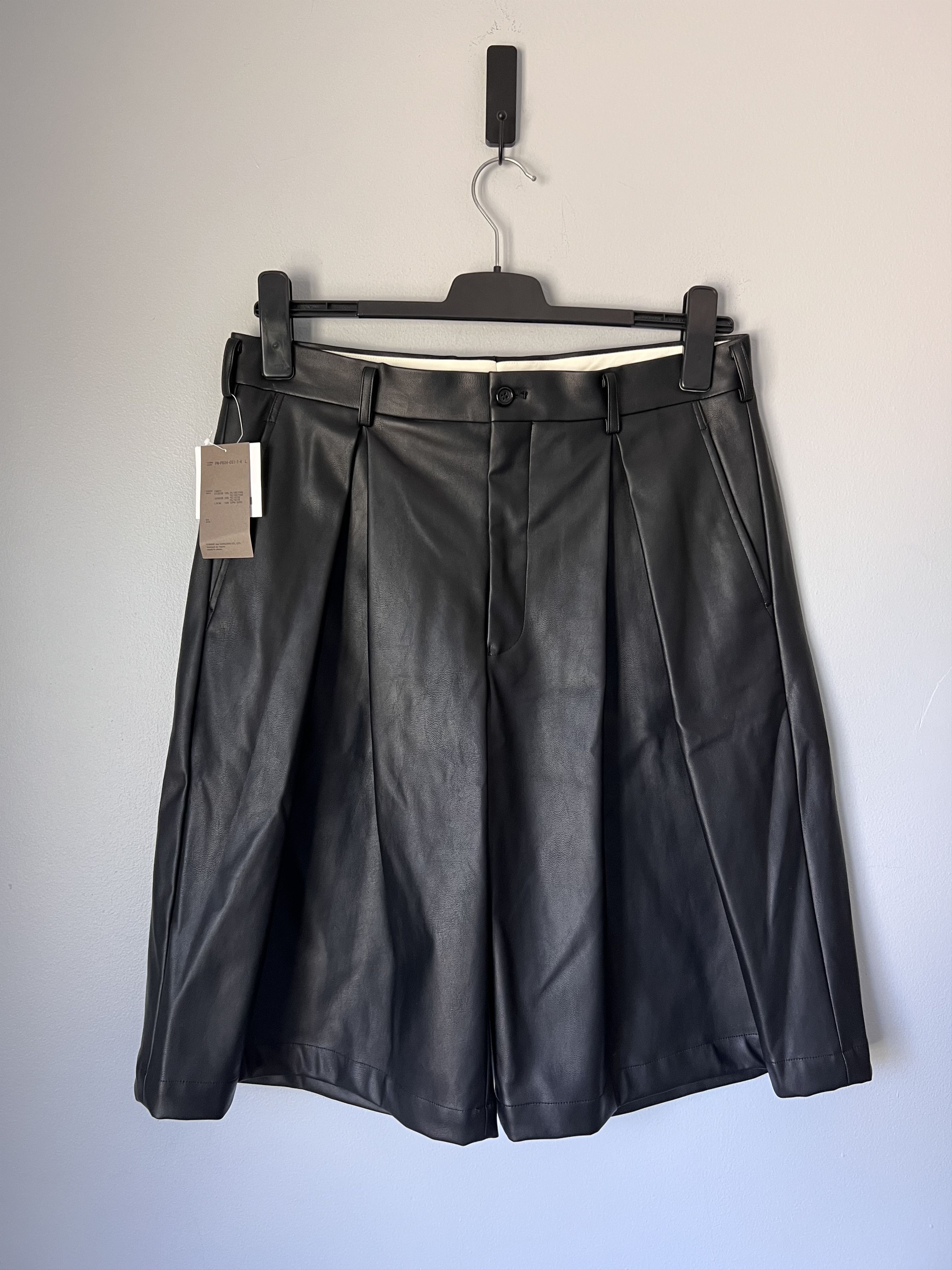 Comme des Garcons Homme Plus Pleated Faux Leather Shorts