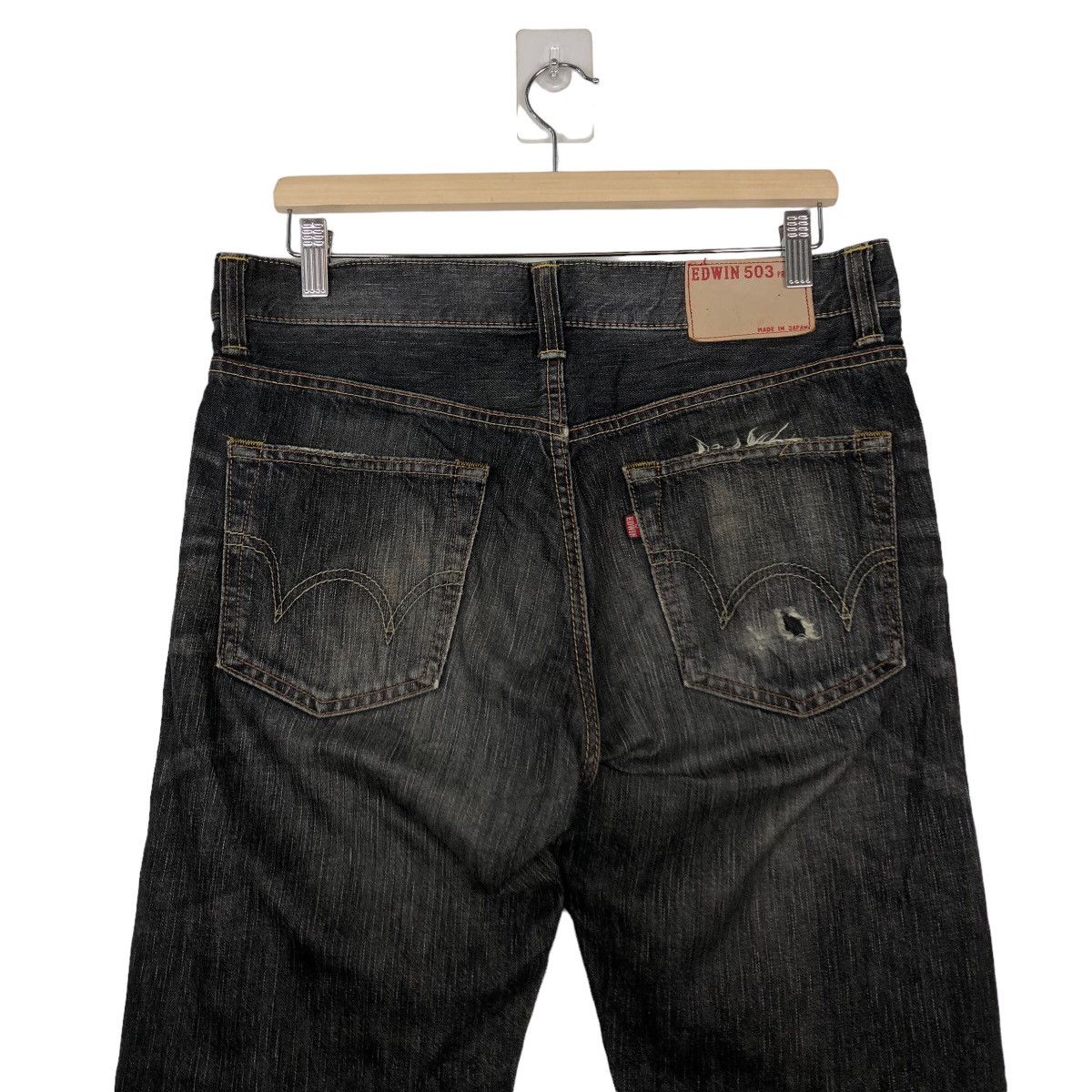 Edwin 🔥VINTAGE EDWIN 503 MADE IN JAPAN STRAIGHT PUNK DESIGN BLACK Size US 34 / EU 50 - 8 Thumbnail
