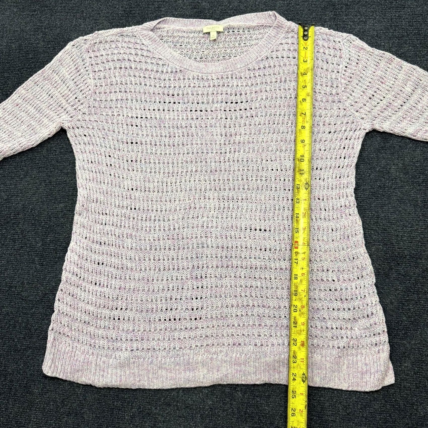 Talbots Talbots Sweater Womens Medium Purple Crew Neck Open-Knit Lightweight Pullover Size M / US 6-8 / IT 42-44 - 5 Thumbnail
