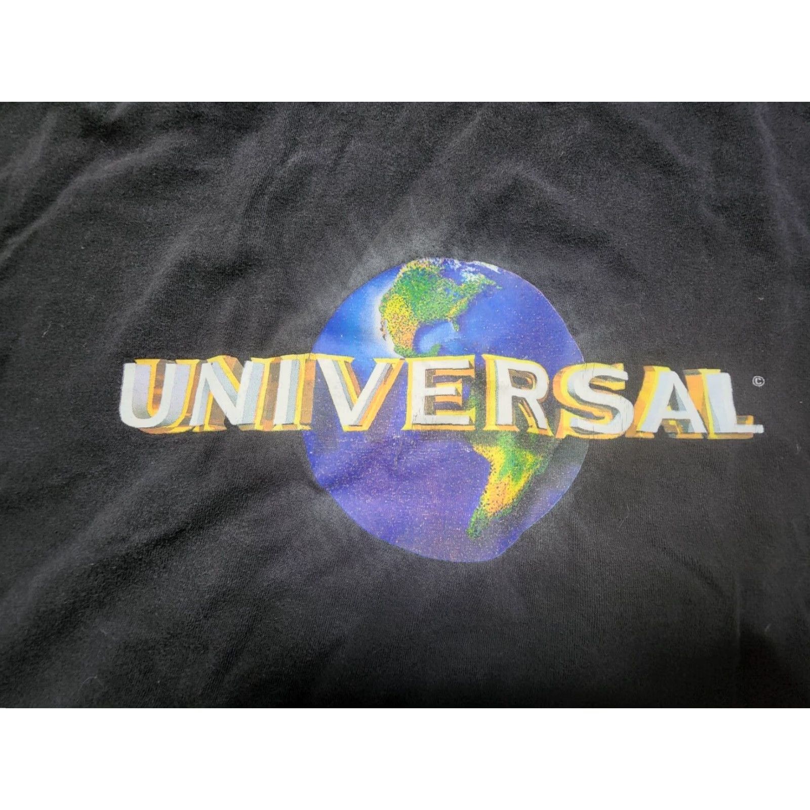 Vintage Vintage Mens XL Universal Studios World Logo Promo Black T-Shirt Size US XL / EU 56 / 4 - 3 Thumbnail
