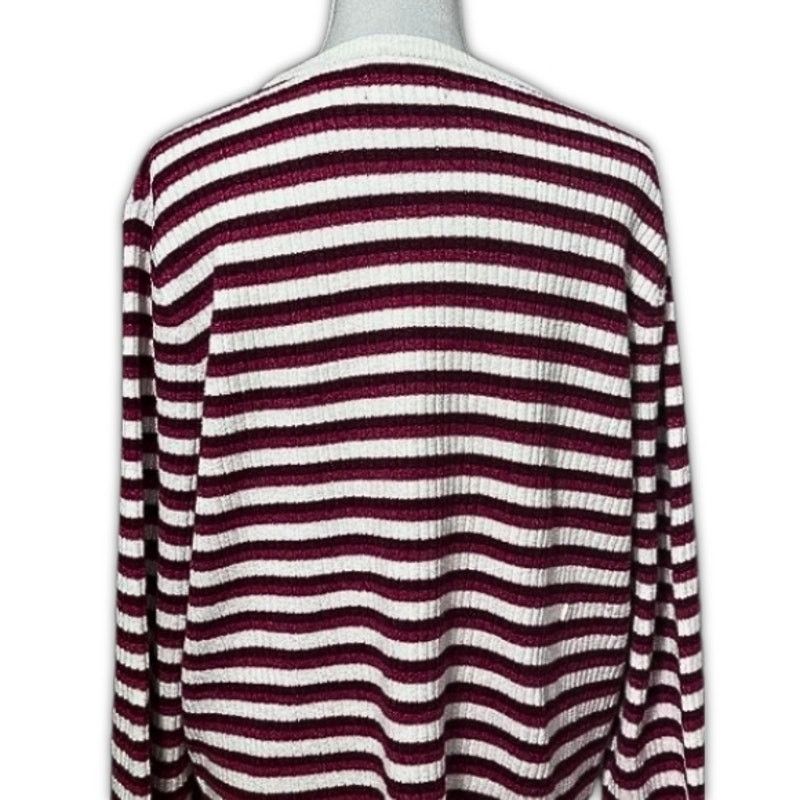 Nordstrom Nordstrom Sweater Striped Ribbed Long Sleeve Red/White XL Size XL / US 12-14 / IT 48-50 - 5 Thumbnail