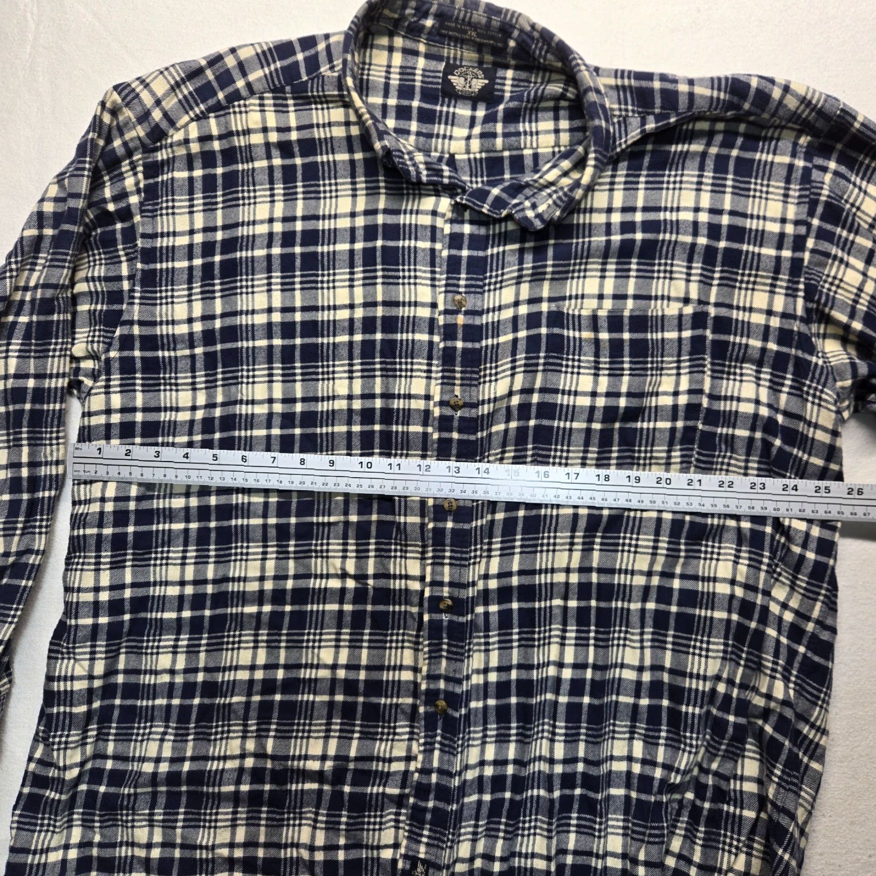 Dockers VINTAGE DOCKERS Blue Plaid Flannel Button-Up Long Sleeve Shirt Adult 2XL Casual Mens Size US XXL / EU 58 / 5 - 4 Thumbnail
