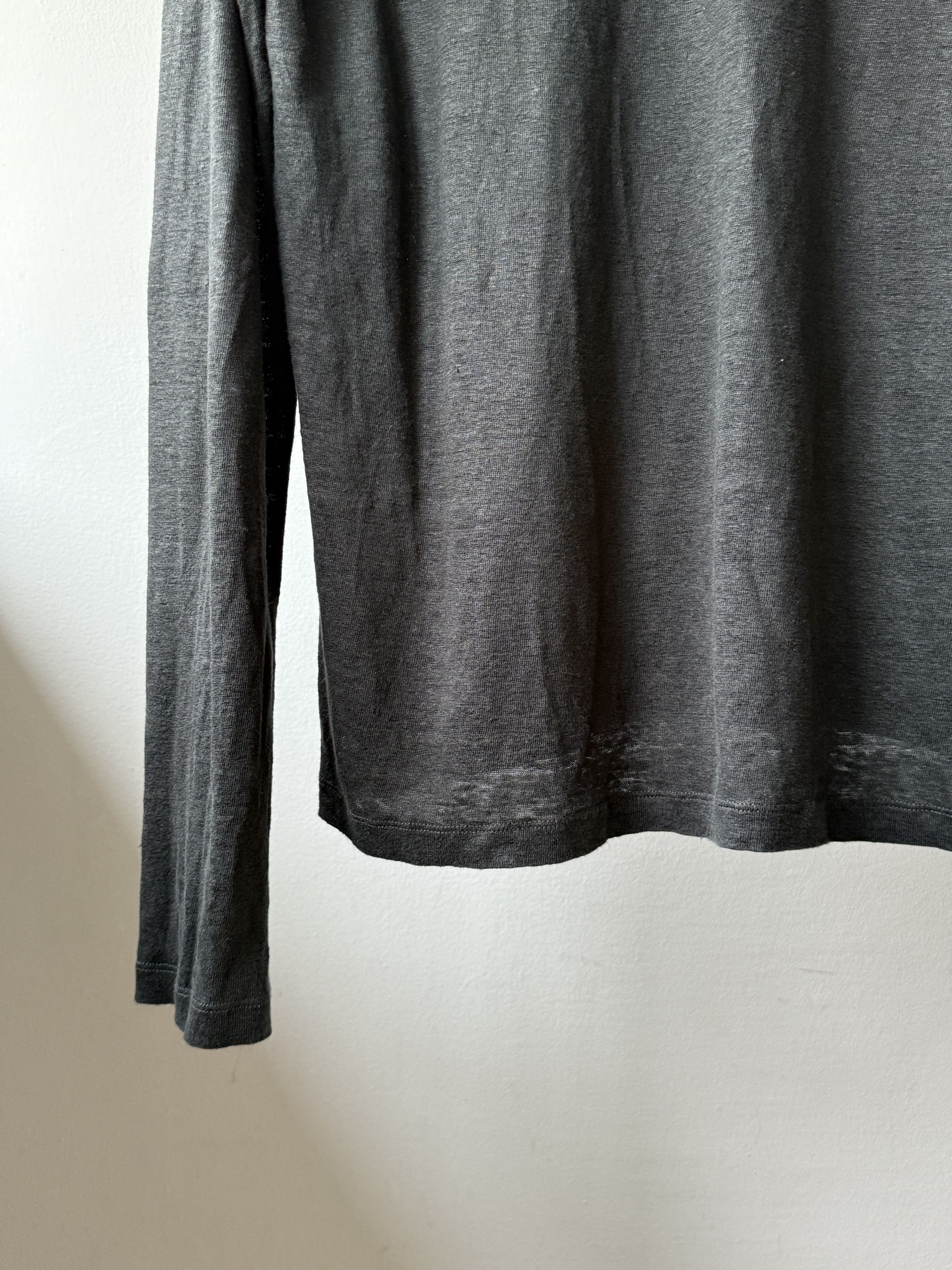 Isabel Marant Etoile Isabel Marant Etoile Kaaron Black Linen Long Sleeve T-Shirt Size L / US 10 / IT 46 - 7 Thumbnail