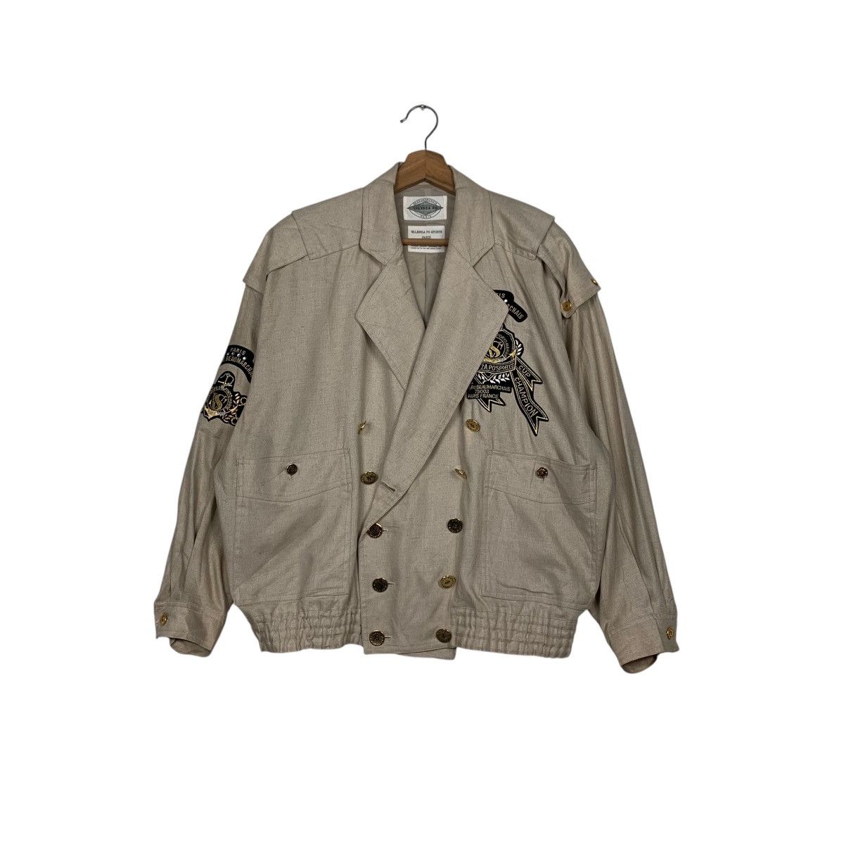 Japanese Brand VALENZA PO PARIS Double Collar Lightweight Jacket #2464-C111 Size M / US 6-8 / IT 42-44 - 1 Thumbnail