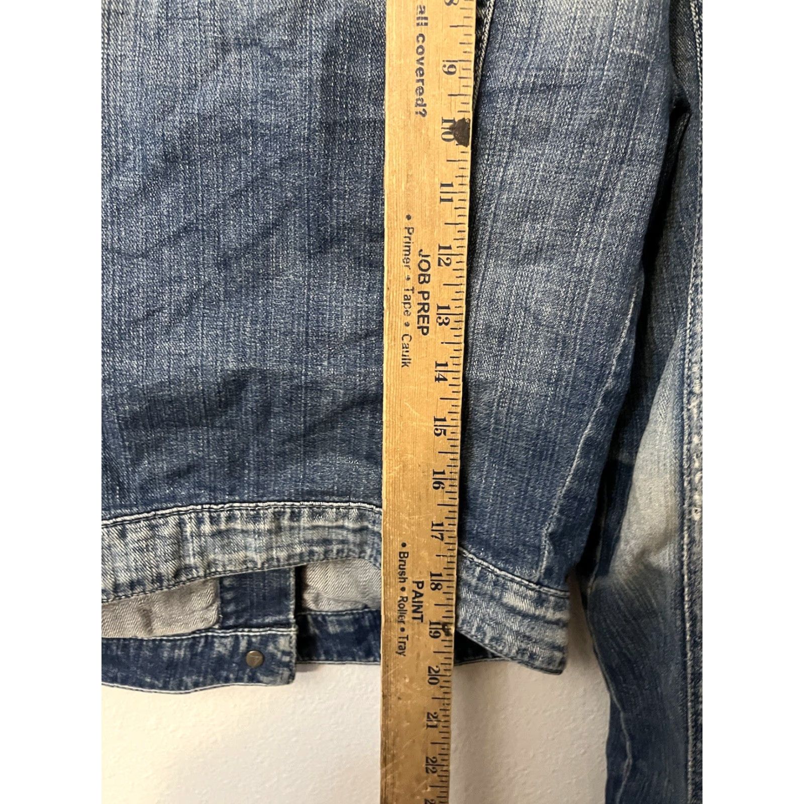 Guess GUESS Jacket Women’s Small Distressed Blue Denim Cotton Button Pockets 80s 90s Style Regular Fit Size 28" / US 6 / IT 42 - 4 Thumbnail