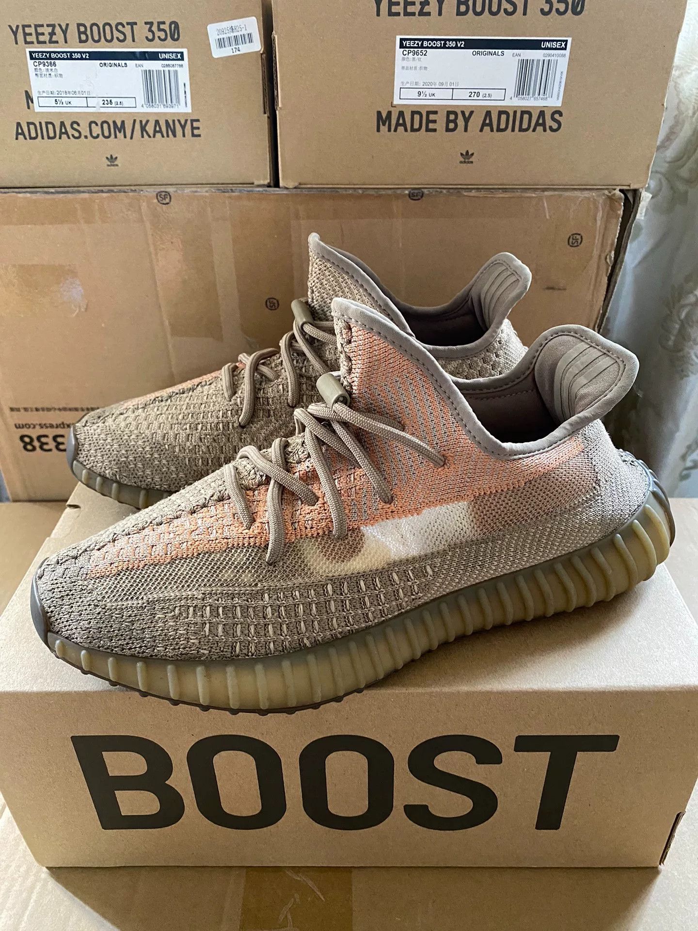 Adidas Adidas YEEZY350 Orange Lowtop Sneakers S Men Size US 10 / EU 43 - 1 Thumbnail