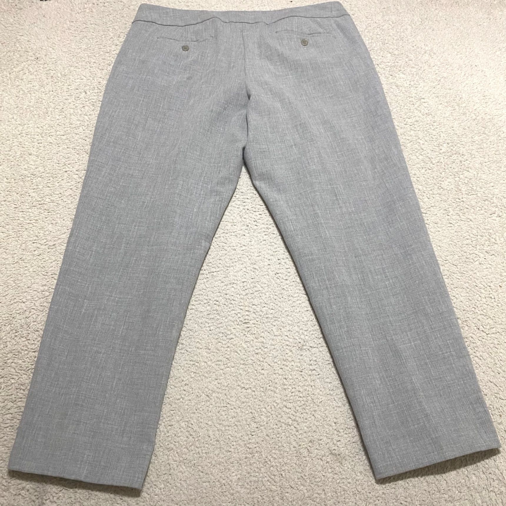 Talbots Talbots Dress Pants Womens Solid Gray Signature Straight High Rise Office/Workwear - 16 Regular Inseam 27 in Gray Front/Back Stretch Pant Size 38" / US 16 / IT 52 - 2 Thumbnail