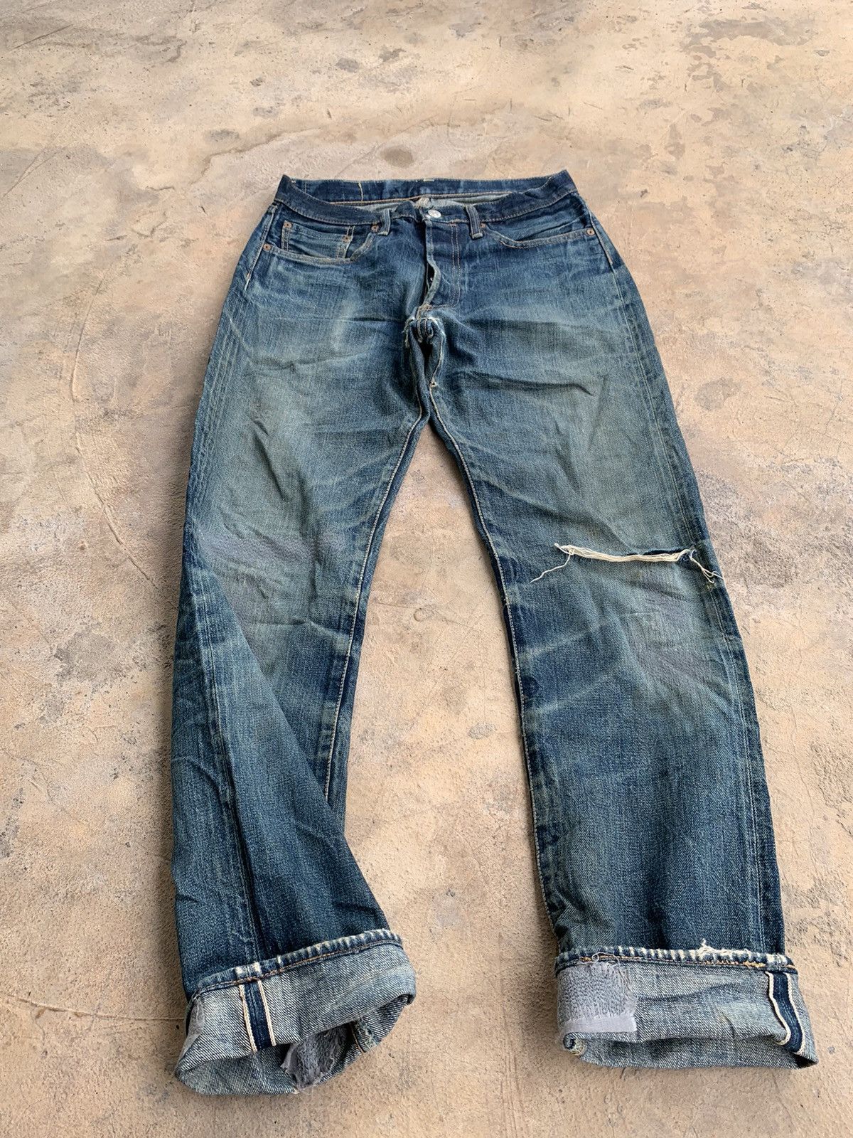 Japanese Brand × Vintage Vintage Go West Yellow divsion Selvedge distressed denim Size US 30 / EU 46 - 3 Thumbnail
