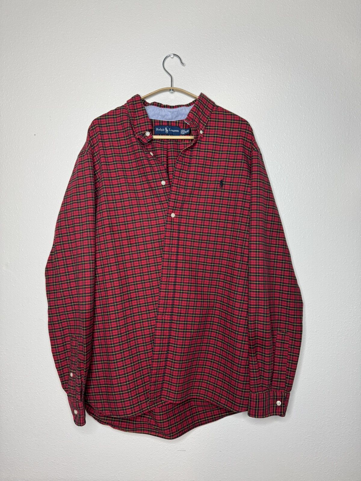 Polo Ralph Lauren × Vintage Vintage Ralph Lauren Red Plaid Tartan Button Up Shirt Size US XL / EU 56 / 4 - 1 Thumbnail