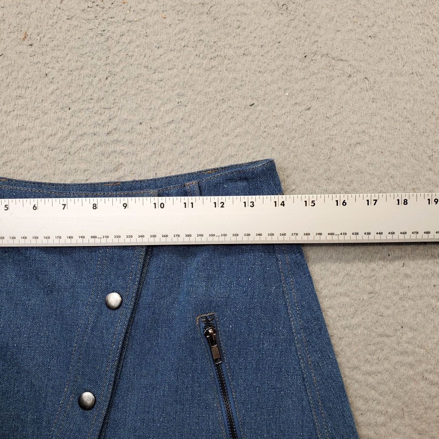 Denime J.O.A. Los Angeles A-Line Skirt Womens S Blue Denim Zip Pocket Snap Front Skirt Womens Size S Short Denim Pocket Front Blue Size 28" / US 6 / IT 42 - 4 Thumbnail