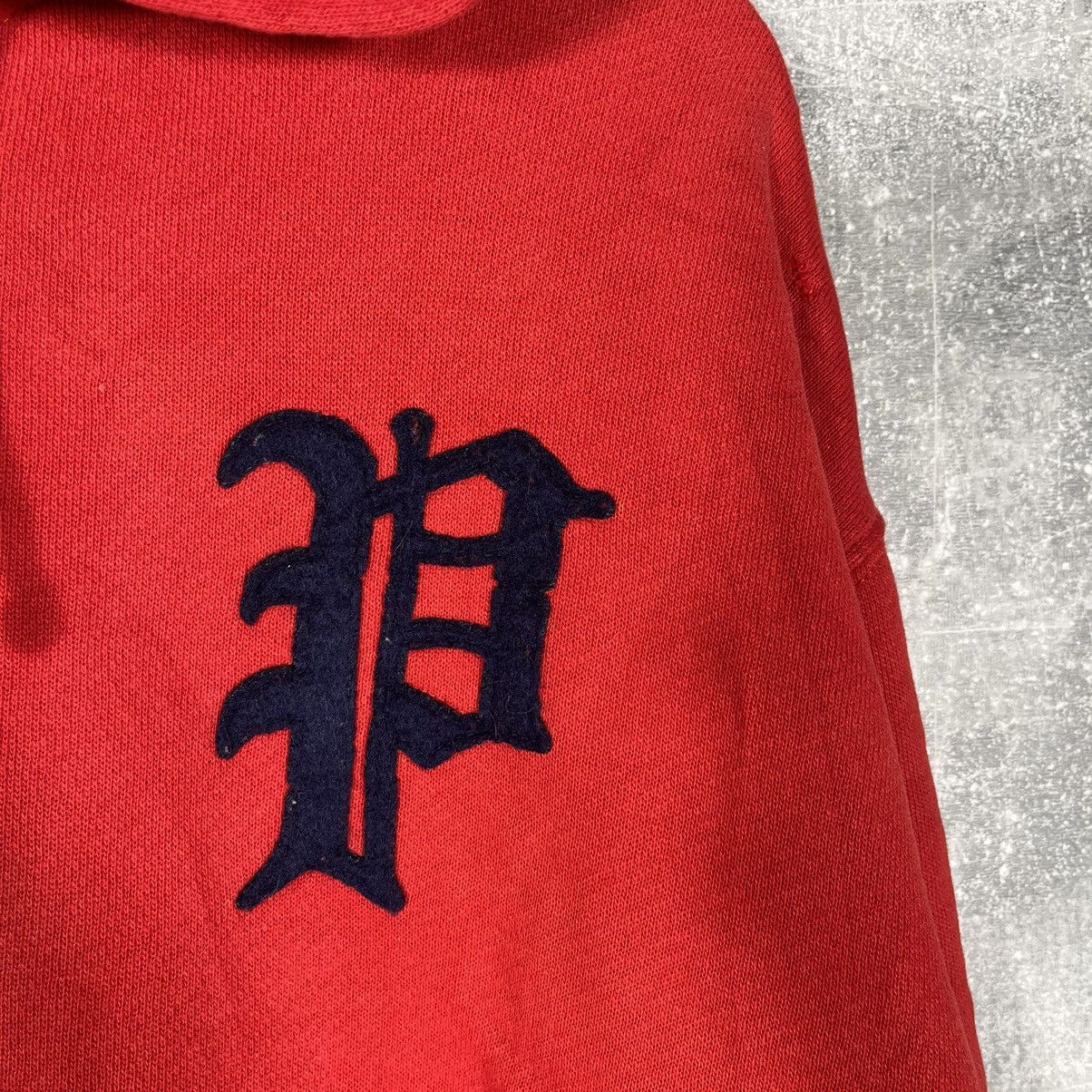 Ralph Lauren Vintage Ralph Lauren Old English P Half Zip Hoodie Red Size US XXL / EU 58 / 5 - 5 Thumbnail
