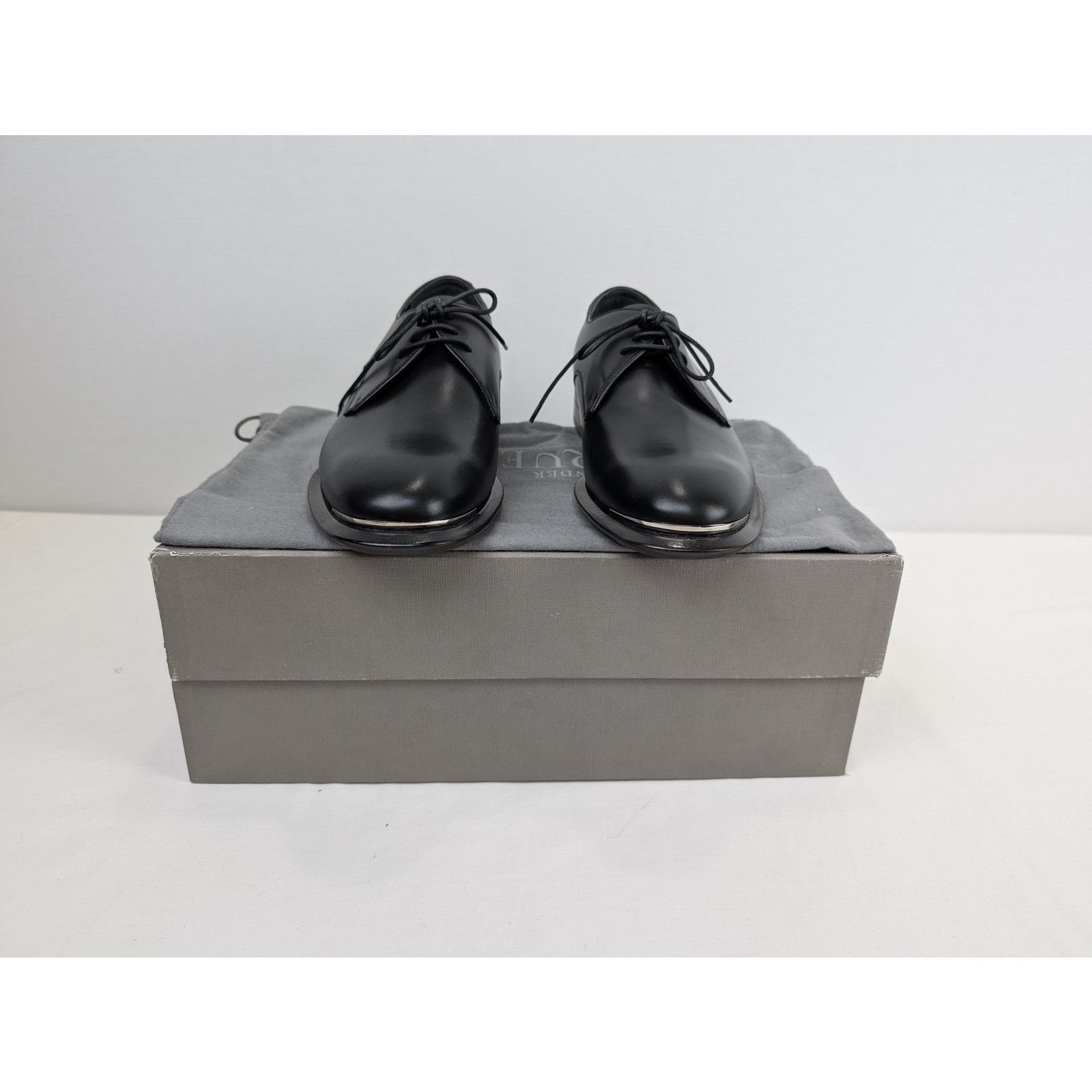 Alexander McQueen o1rshd1 Scarpa Pelle S.Cuoio Calf Boots Shoe in Black Size US 12.5 / EU 45-46 - 18 Thumbnail