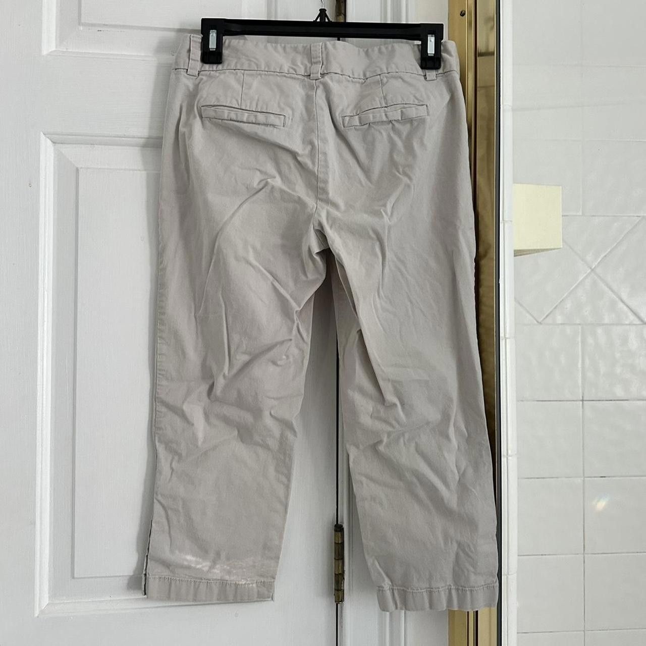 Designer LOFT Petite Women's Grey and Cream Trousers Size 26" / US 2 / IT 38 - 2 Thumbnail