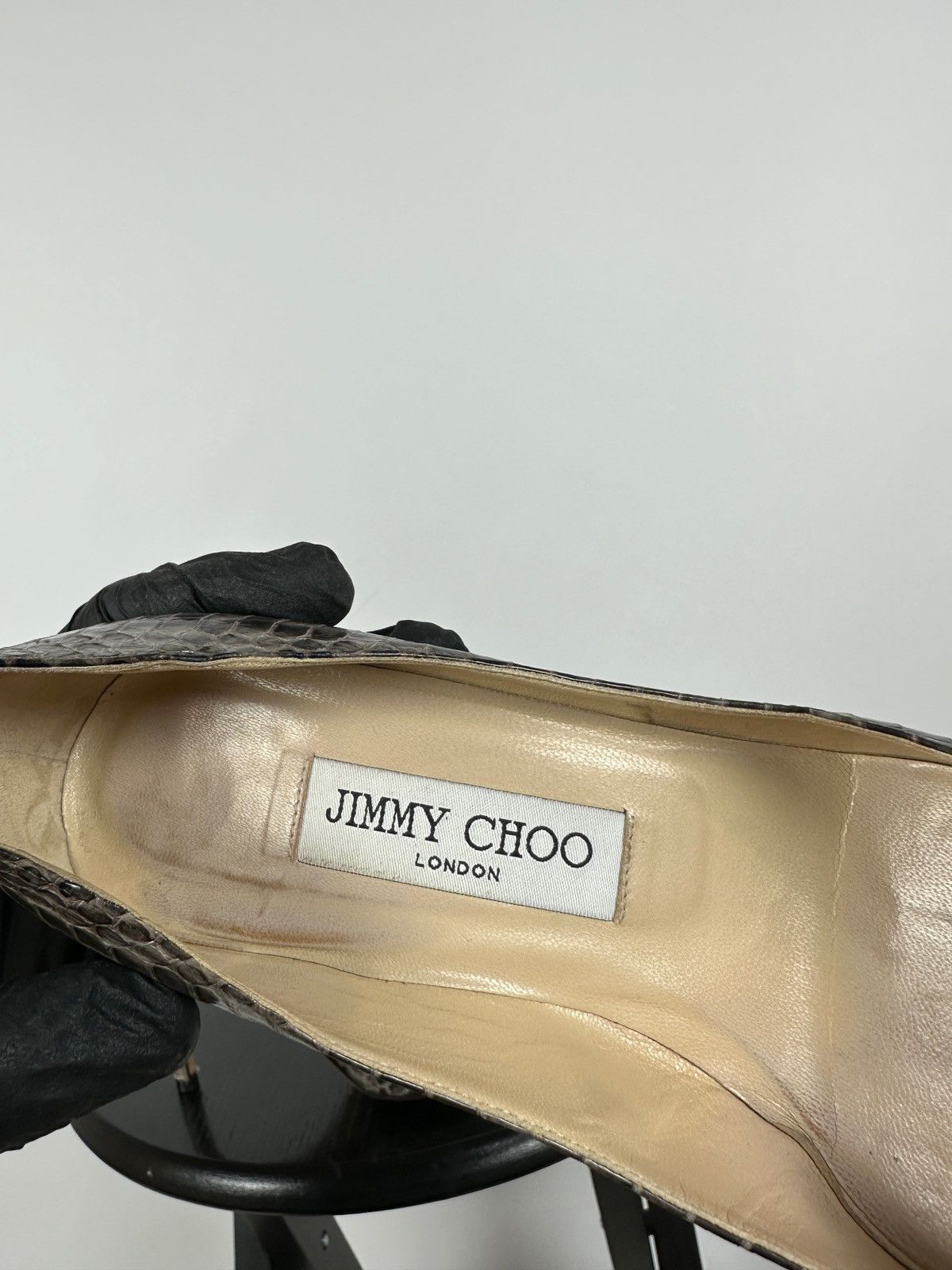 Jimmy Choo Jimmy Choo Pumps Croc Embossed Heels Pointed Toe Size 36 1/2 Size US 6.5 / IT 36.5 - 20 Thumbnail
