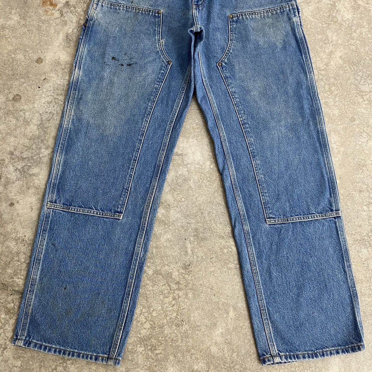 Carhartt VTG Carhartt Double Knee Blue Carpenter Denim Jeans Size US 35 - 5 Thumbnail