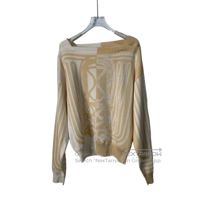 Hermes Hermes Apricot Color Block Sweater, Scoop Neck Size XS / US 0-2 / IT 36-38 - 1 Thumbnail
