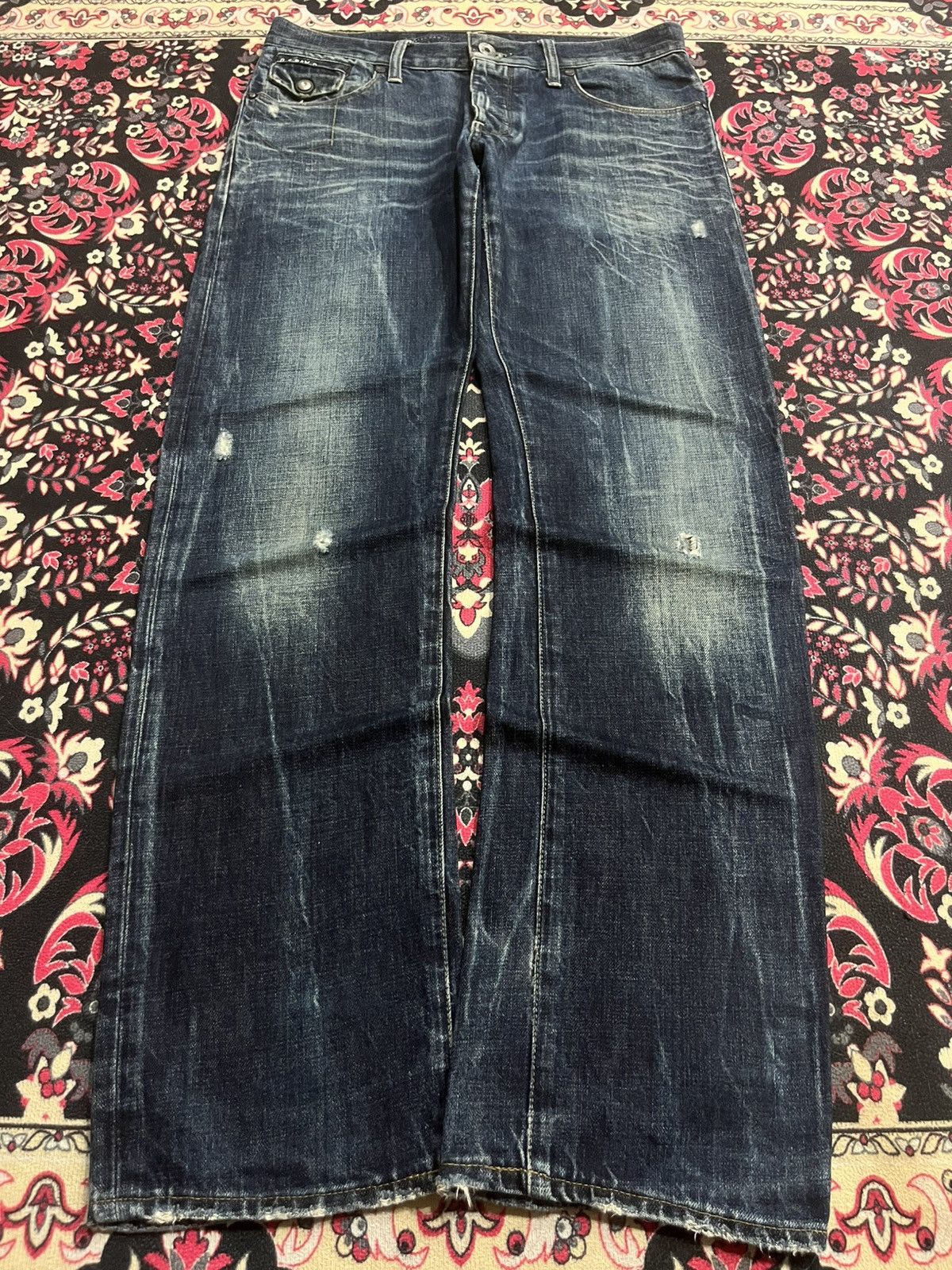 G-Star Vintage Japanese Brand G Star Dark Blue Way Whisker Jeans Size US 32 / EU 48 - 1 Thumbnail