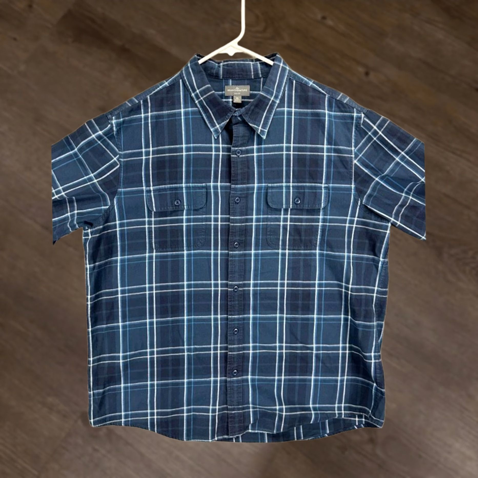 Vintage VINTAGE? No. L.L. Bean Signature Flannel Shirt Mens XL Blue Plaid Slim Button Up Flap Pocket Size US XL / EU 56 / 4 - 1 Thumbnail