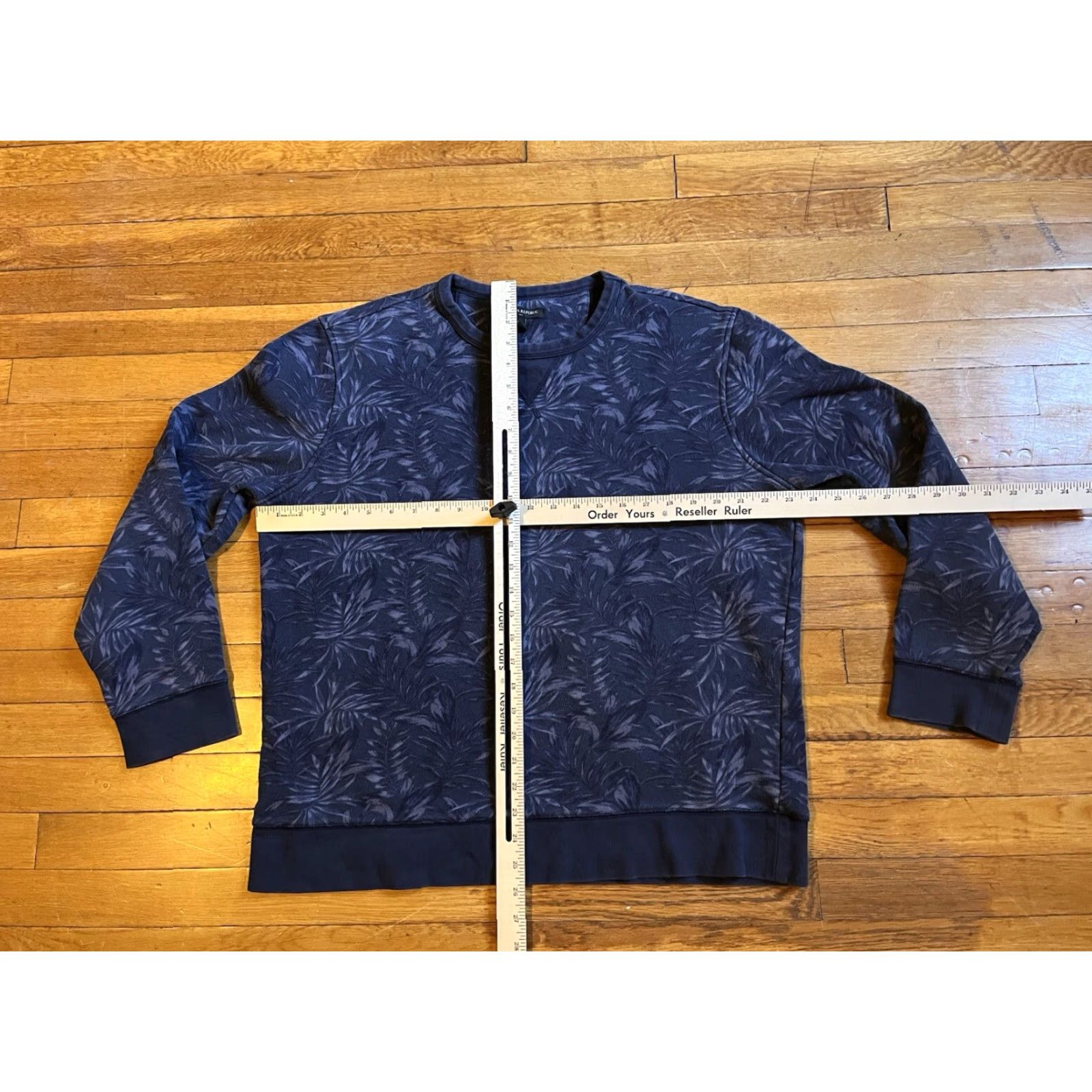 Banana Republic Banana Republic Palm Leaf All Over Print Sweatshirt Men XL Blue Graphic Print Crew Neck Pullover Regular Fit Size US XL / EU 56 / 4 - 6 Thumbnail