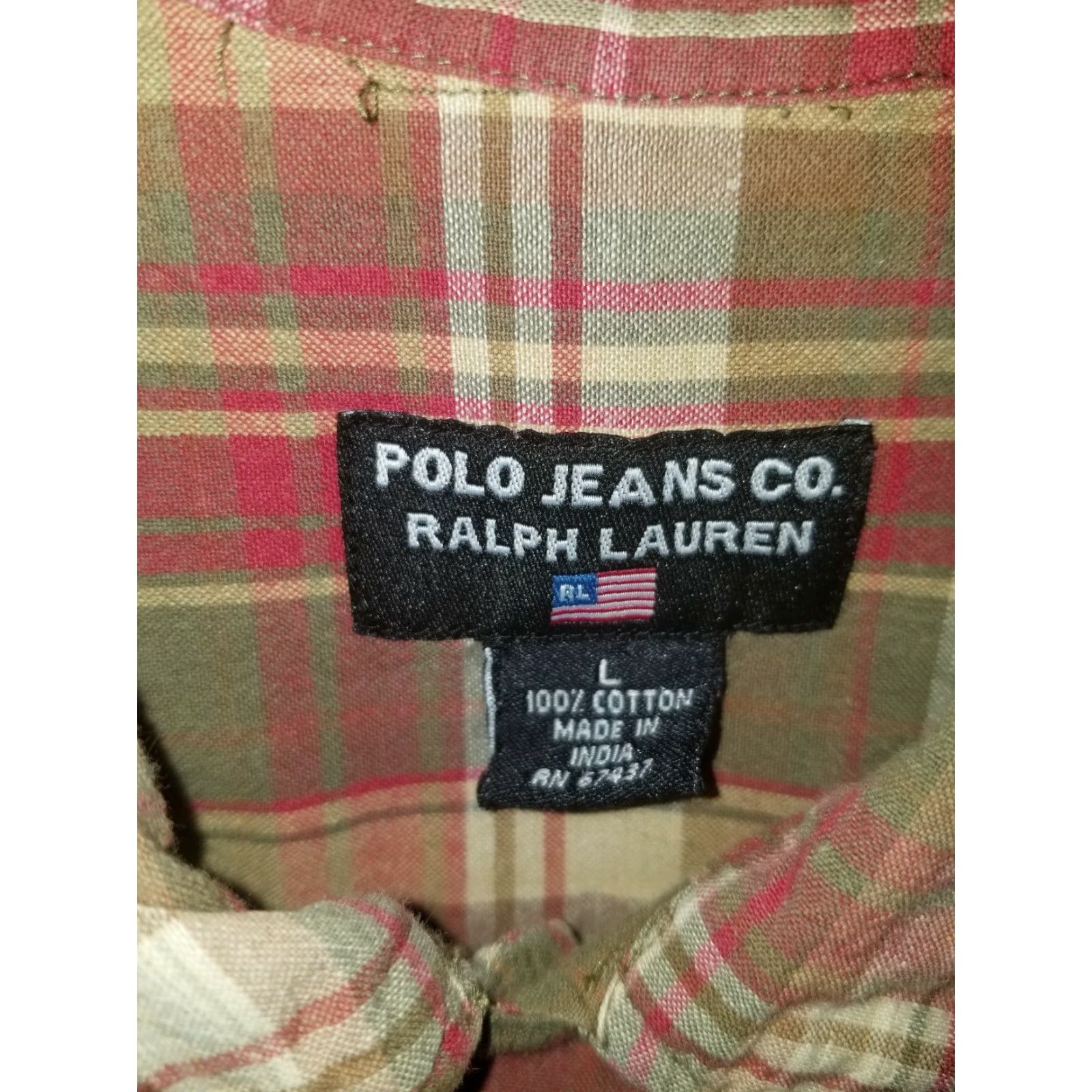 Polo Ralph Lauren VINTAGE Polo Jeans Co. Mens Button Down Plaid Short Sleeve Shirt L Polo Ralph Lauren Shirt Mens Plaid Short Sleeve Button-Up Red 90s Mens Size US L / EU 52-54 / 3 - 4 Thumbnail