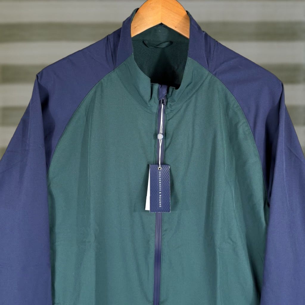 Rains Holderness & Bourne Jacket Mens XL Green Navy Lightweight Windbreaker Zip Golf Weather Rain Multicolor Casual Travel Size US XL / EU 56 / 4 - 1 Thumbnail