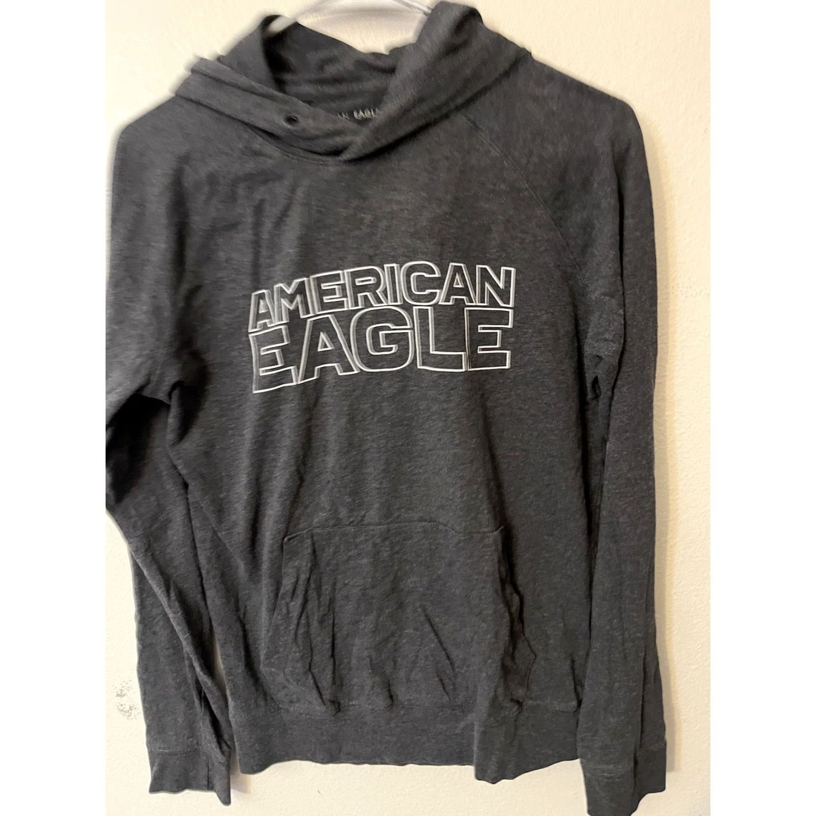 American Eagle Outfitters American Eagle Sweatshirt Mens Size Small Heather Gray Long Sleeve Hooded Size US S / EU 44-46 / 1 - 2 Thumbnail