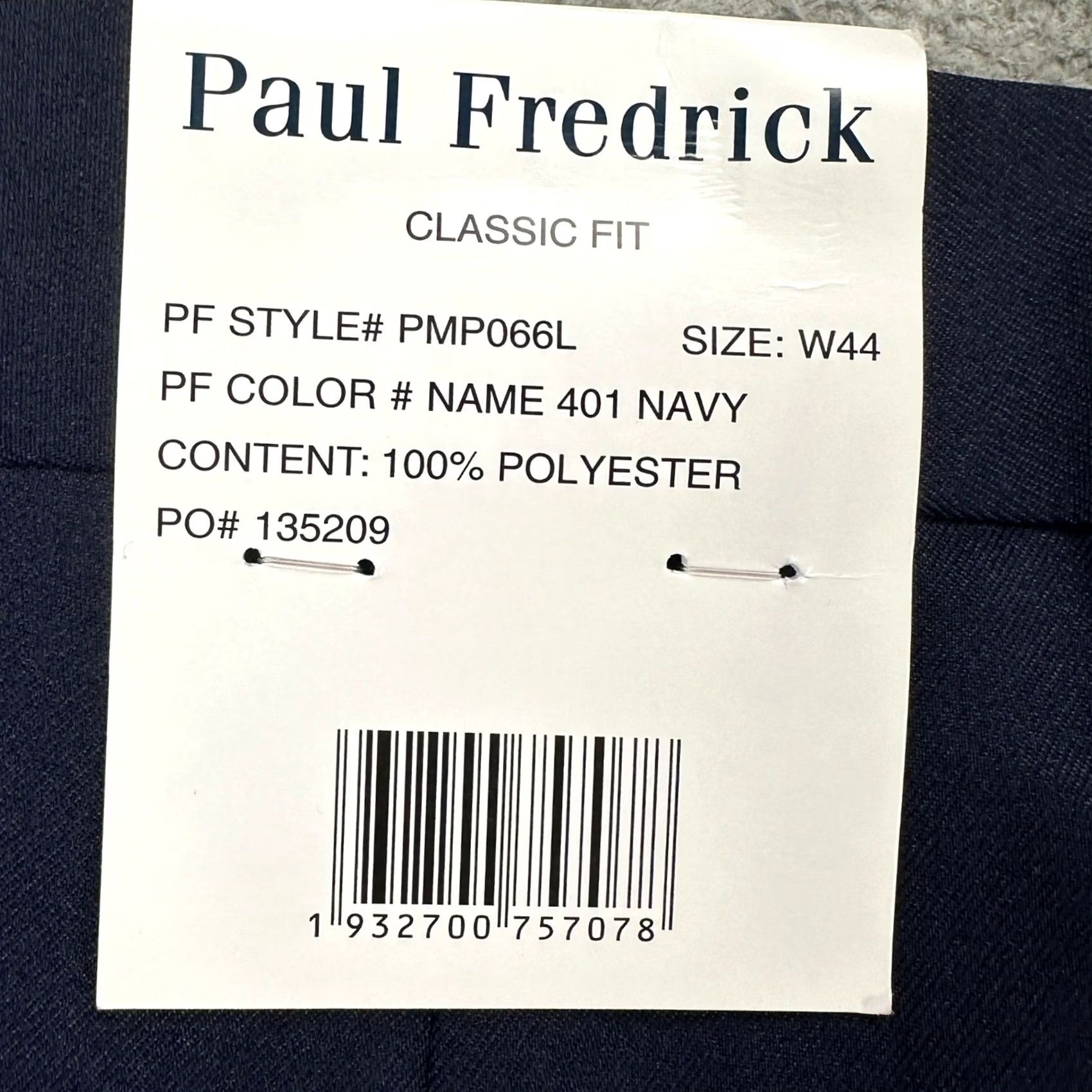 Vintage Paul Fredrick Mens Dress Pants 44 Blue Pleated Straight Leg Pockets Classic NEW Size US 44 / EU 60 - 2 Thumbnail