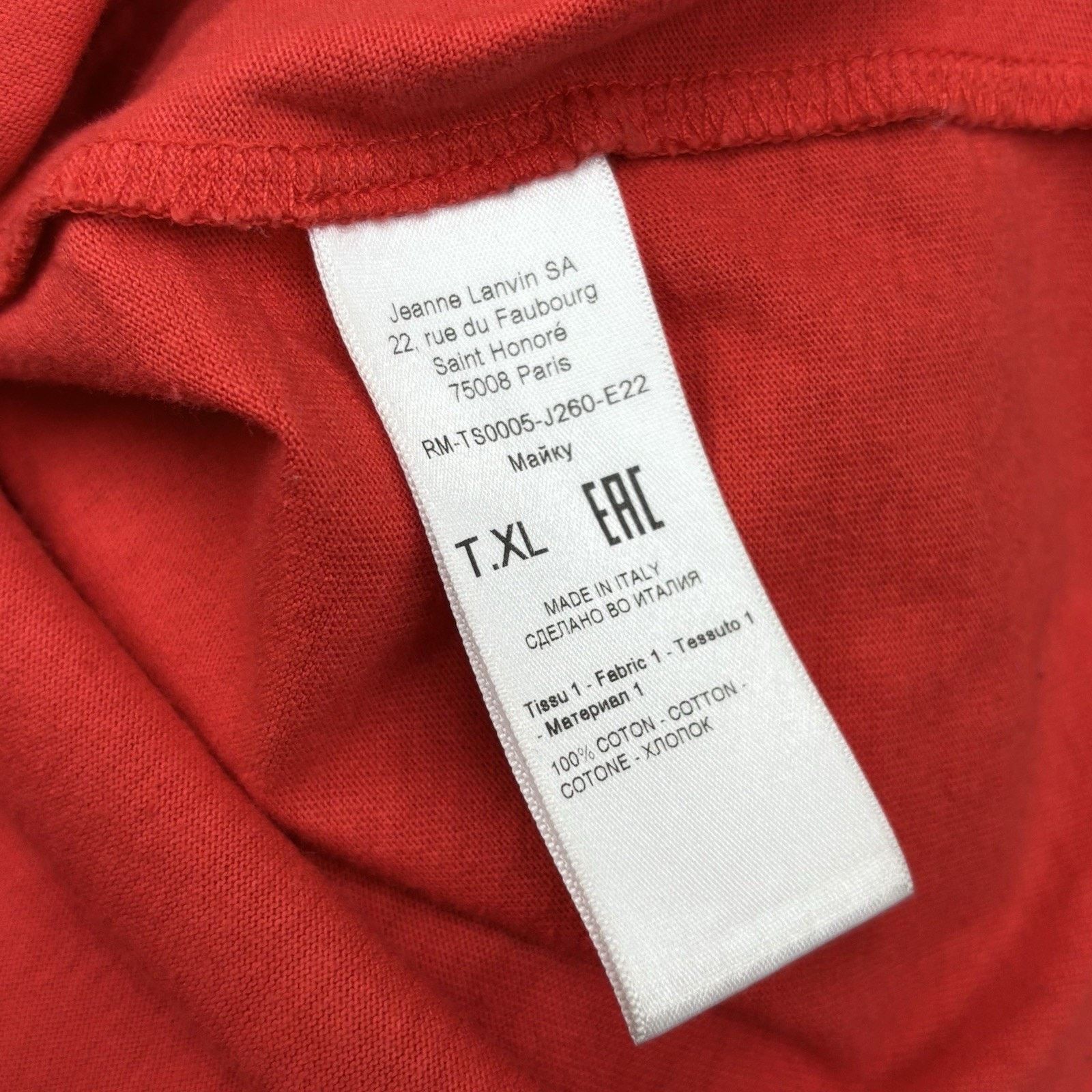 Lanvin Lanvin Embroidered Logo T-Shirt ' Red ' | GOOD CONDITION! Size US XL / EU 56 / 4 - 10 Thumbnail
