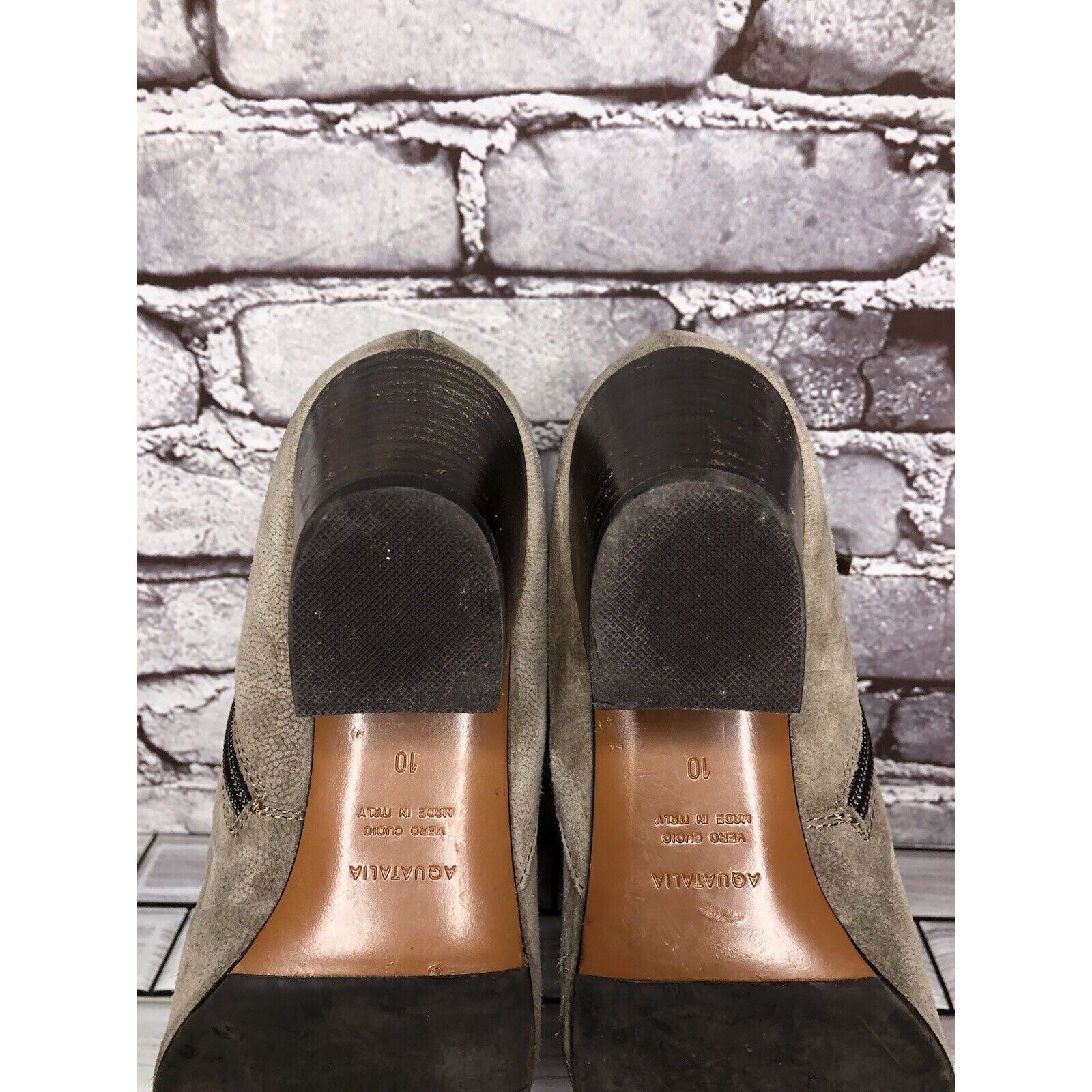 Aquatalia Aquatalia Taupe Suede Leather Side Zip Heel Ankle Booties Wo Size US 10 / IT 40 - 13 Thumbnail