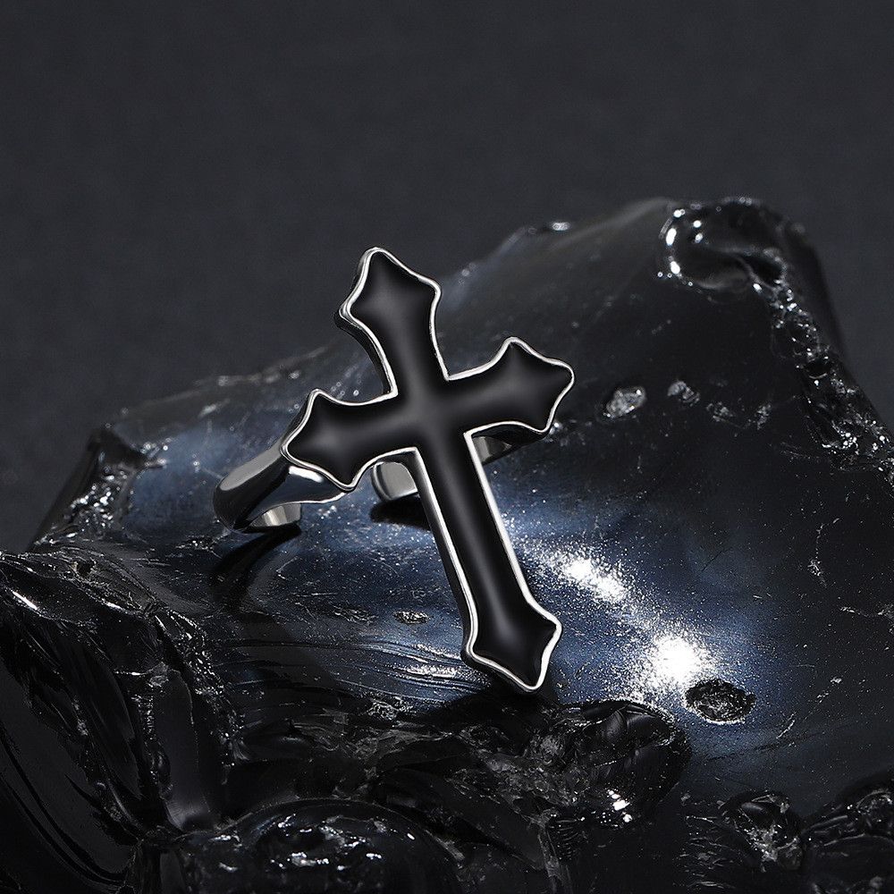 Jewelry Cross Vintage Jewelry Rings Open Chrome Ring (Size 7-13) Size ONE SIZE - 4 Thumbnail