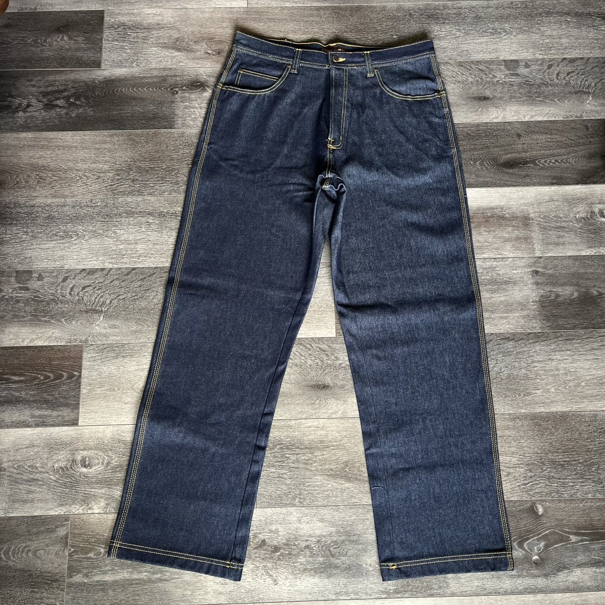 Vintage New Vintage 1990s Risk Jeans Raw Denim Baggy Skater 36x34 Size US 34 / EU 50 - 2 Thumbnail