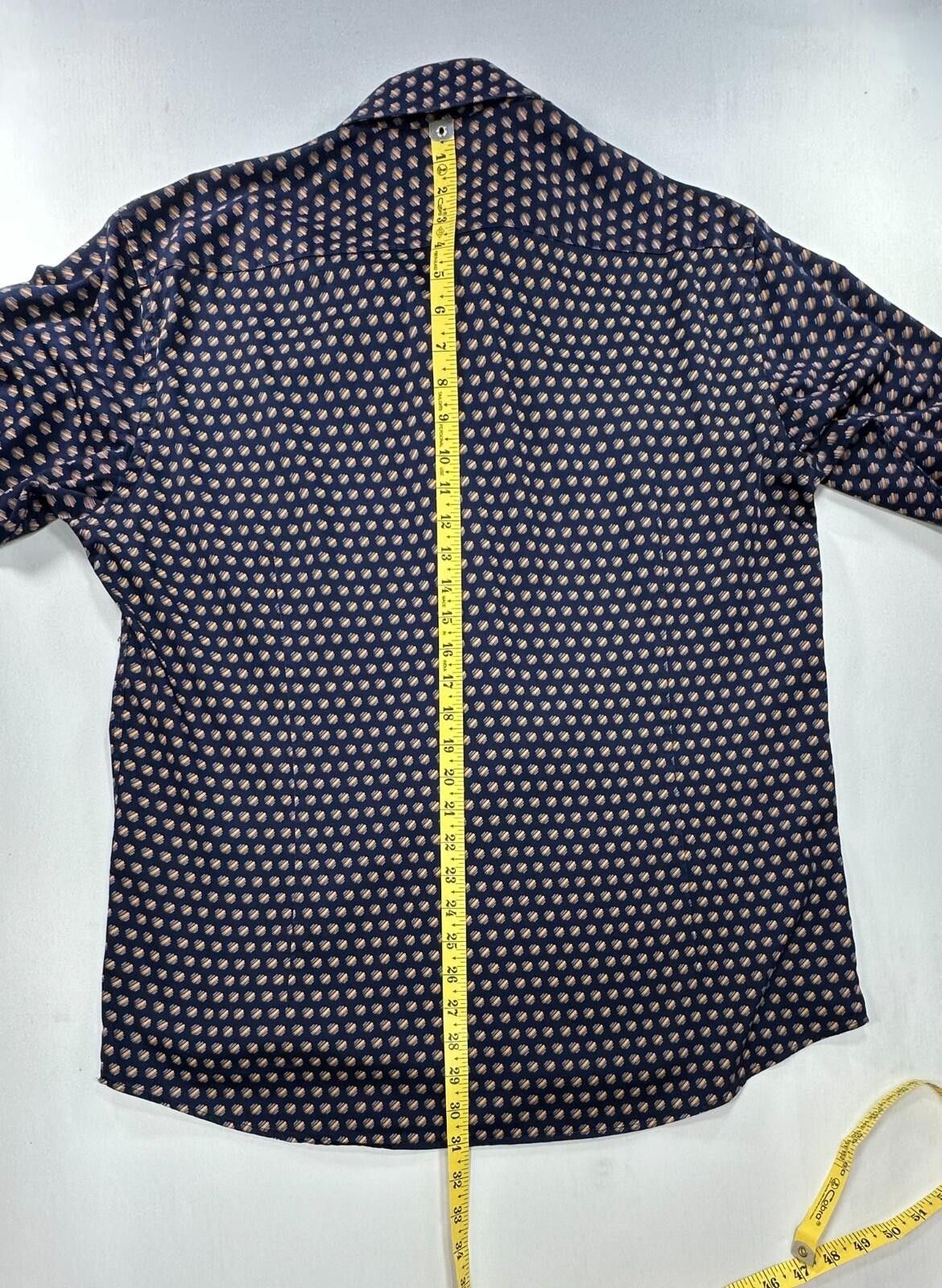 Other Blu by Polifroni 100% Cotton Geometric Button Up Blue Men XL Size US XL / EU 56 / 4 - 3 Thumbnail